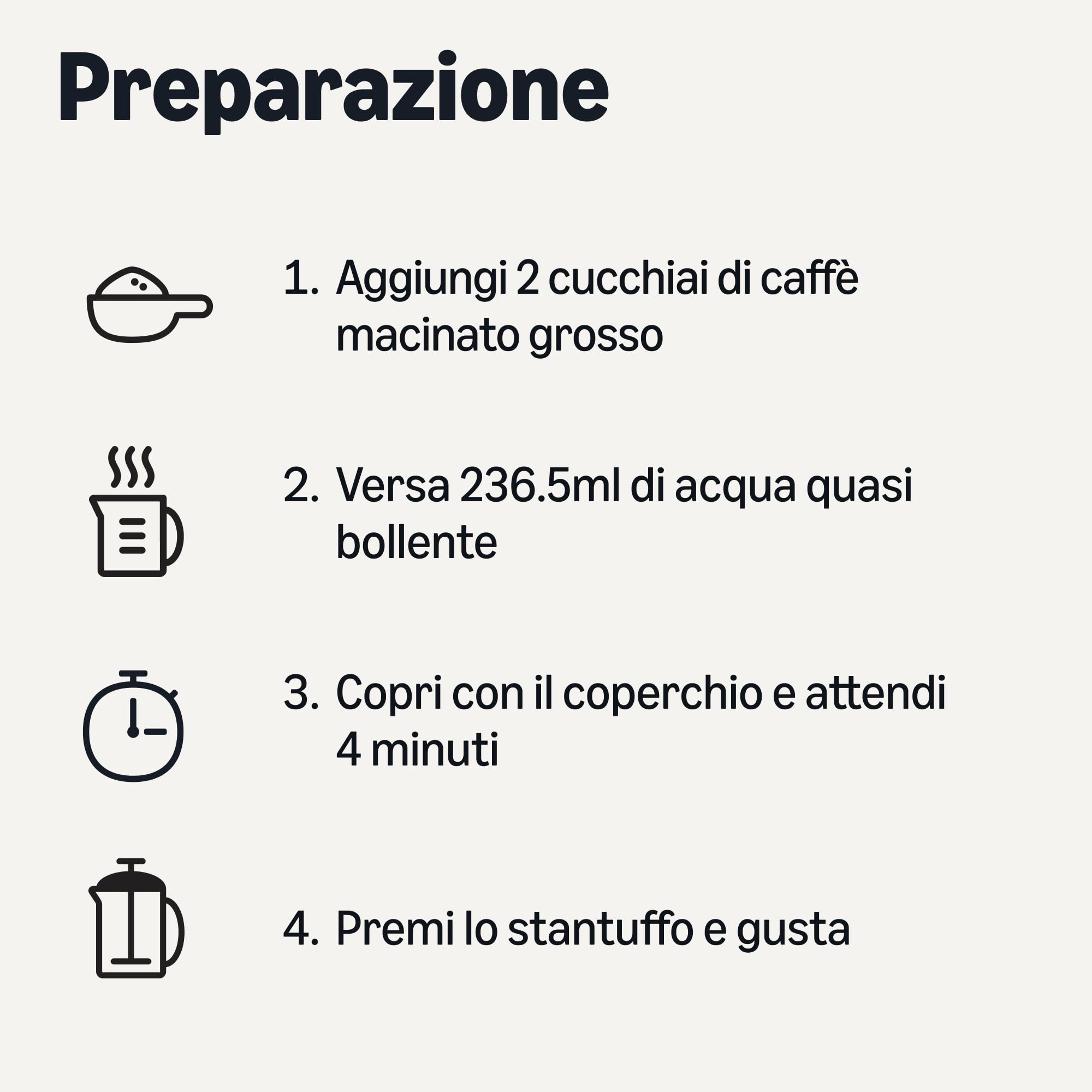 Amazon Basics caffettiera stantuffo vetro 1L 6 tazze