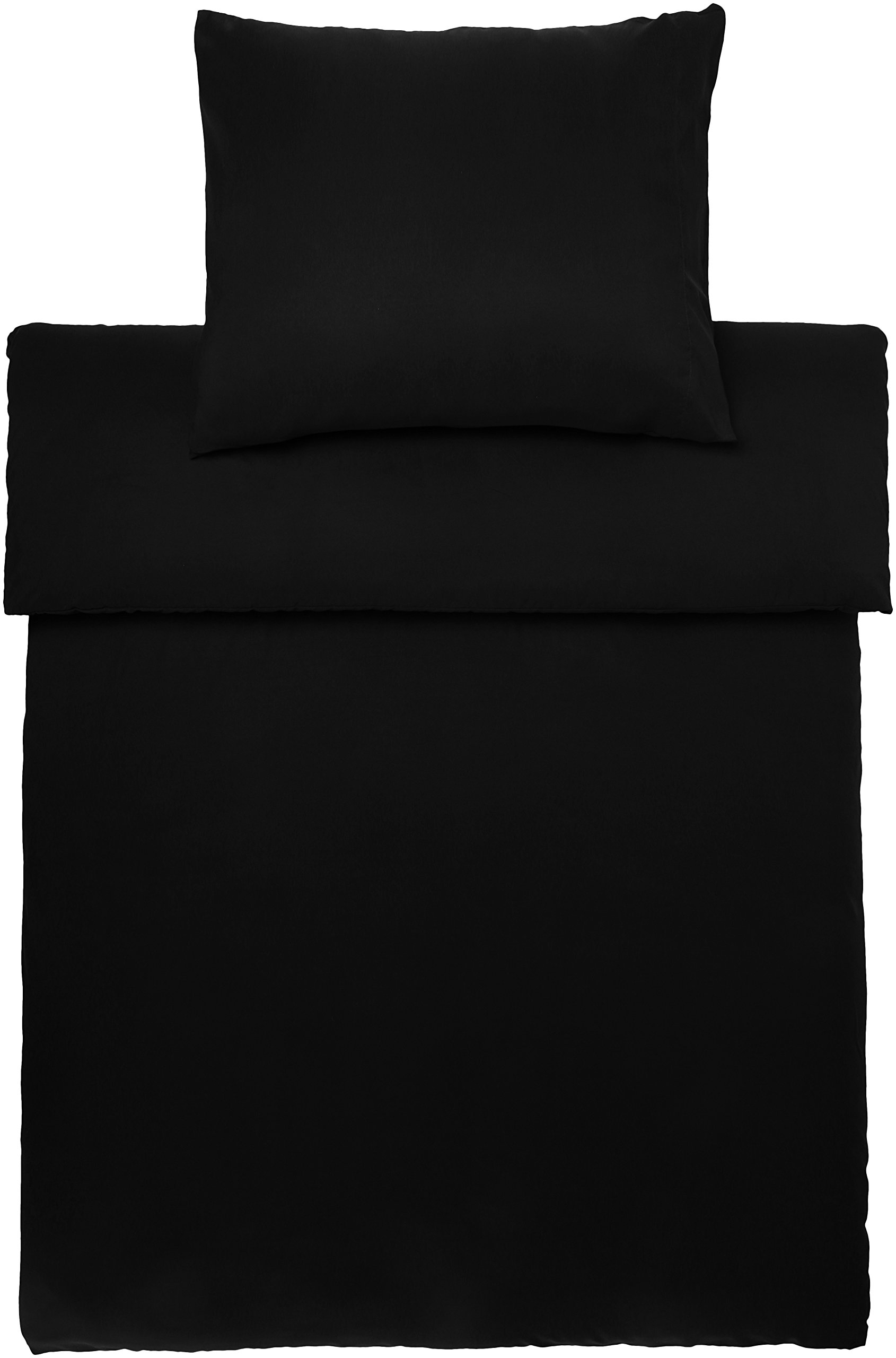 Amazon Basics Set Copripiumino Singolo Microfibra 140x200 Nero