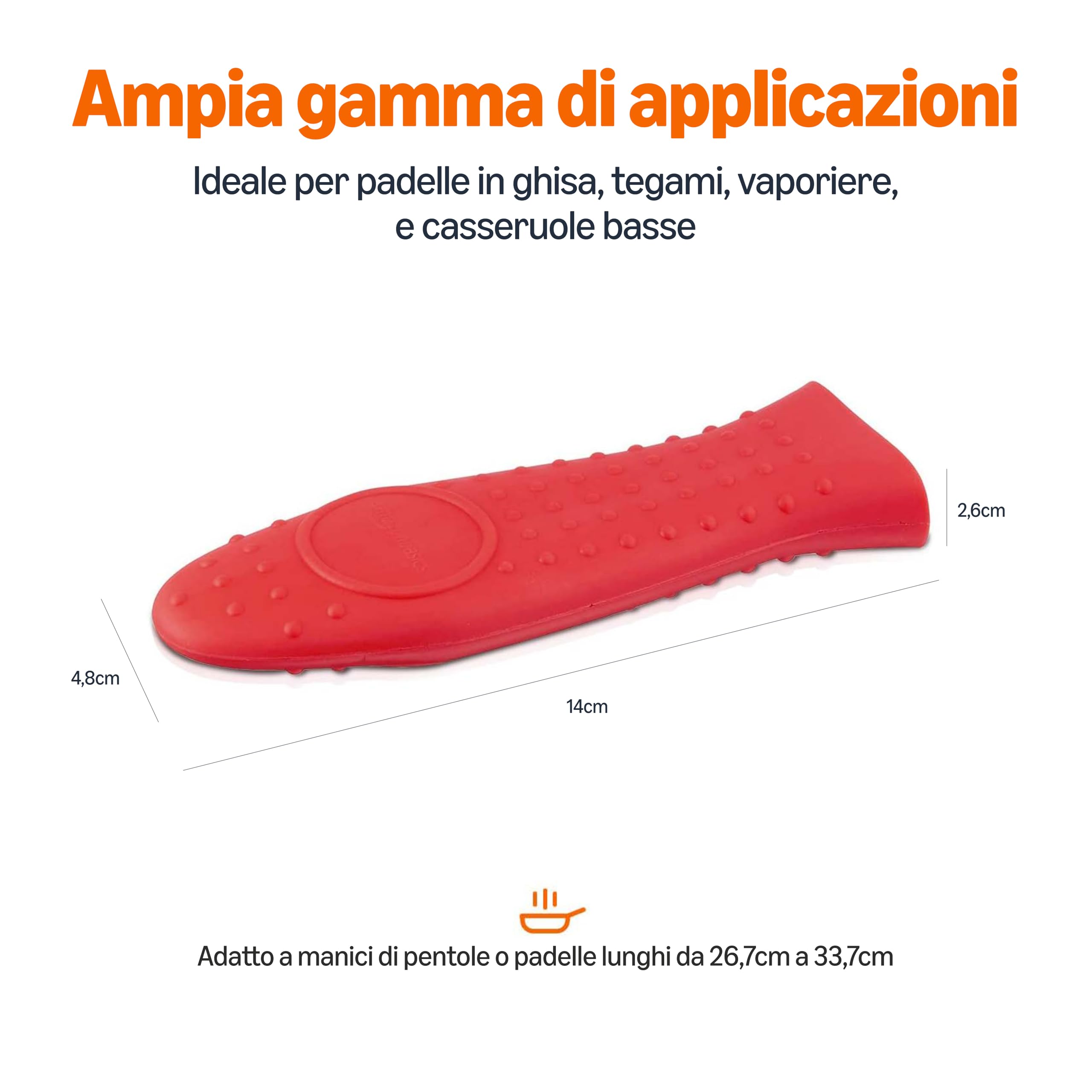 AmazonBasics Presina Manici Rosso Silicone Antiscivolo 14,2 cm