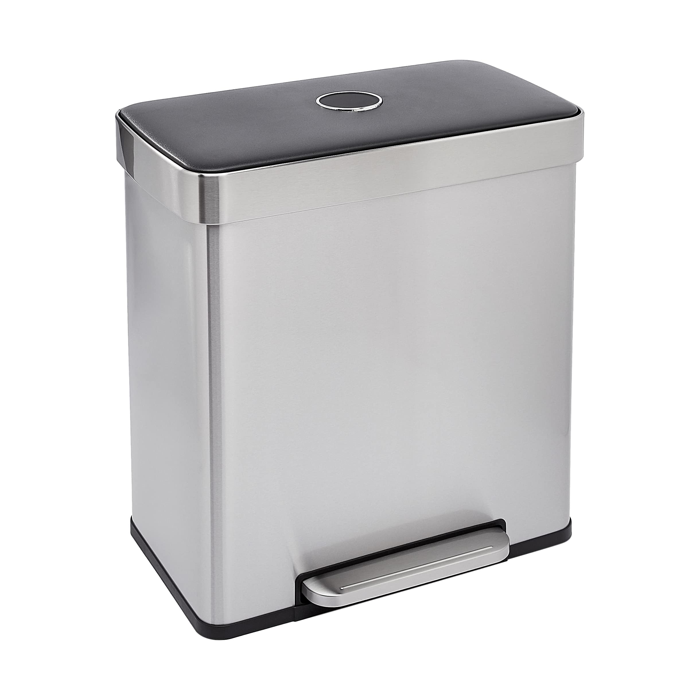 AmazonBasics Pattumiera 30+30L Doppia 60L Acciaio Inox