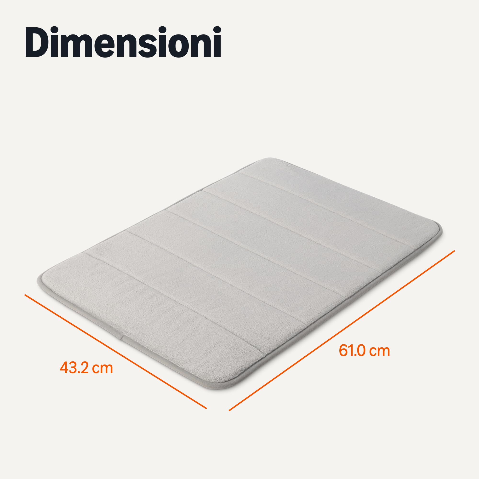 Amazon Basics Tappeto Bagno Memory Foam 43x61 Grigio Chiaro