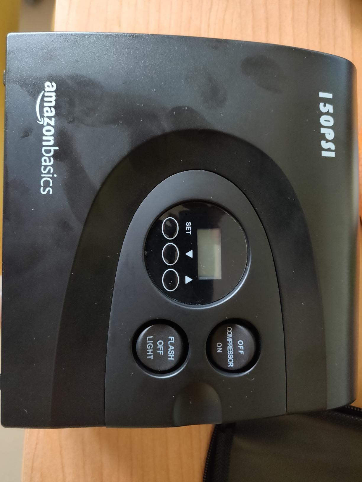 Amazon Basics Compressore Aria Portatile 12V 150 PSI Nero