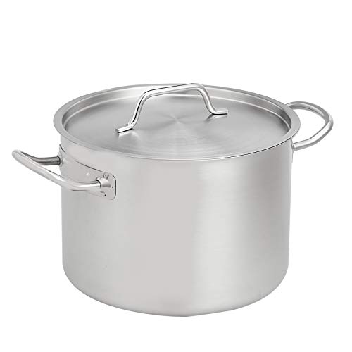 AmazonBasics Pentola Acciaio Inox 9,5 Litri con Coperchio