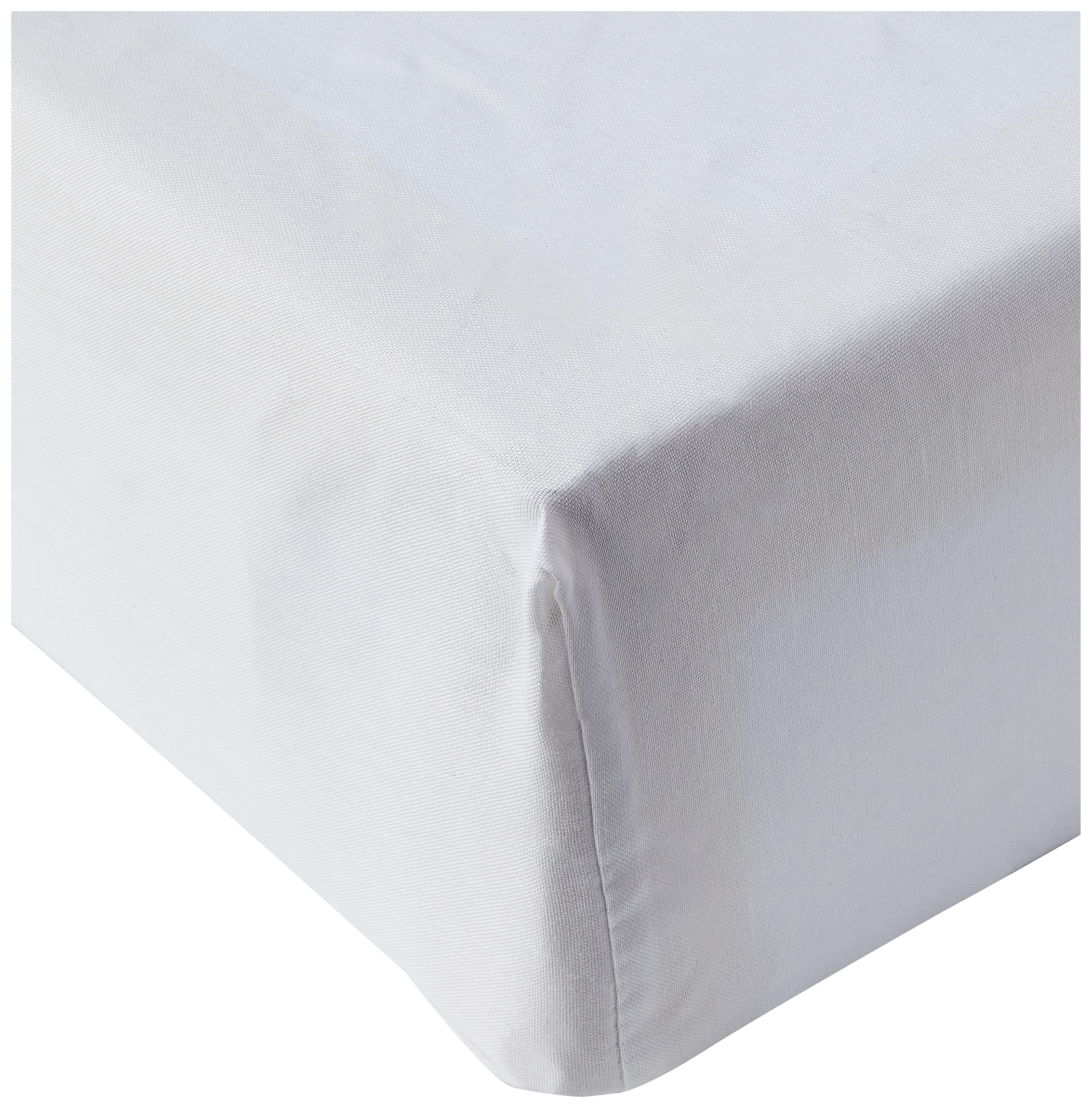 AmazonBasics Lenzuolo con Angoli 180x200 Bianco Cotone