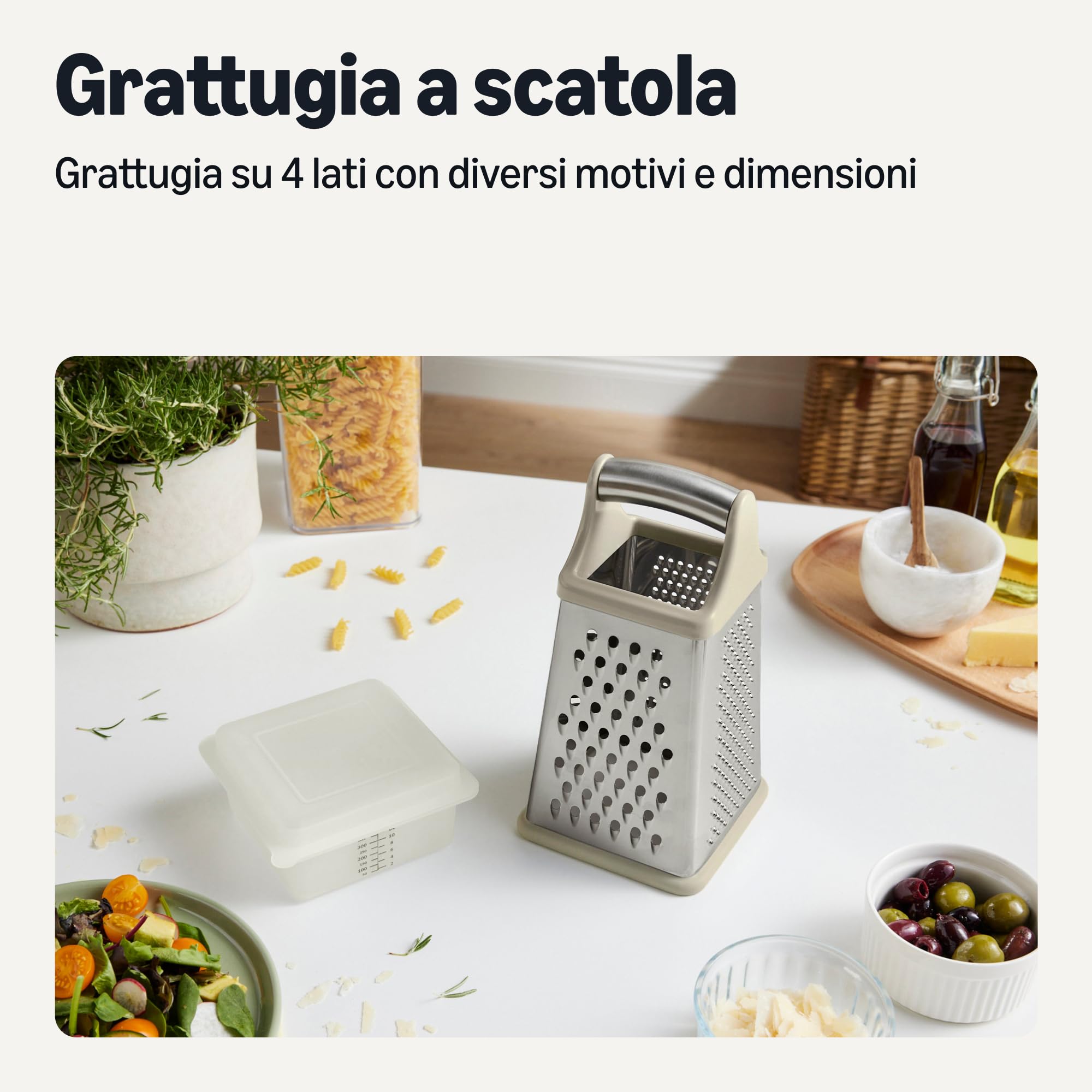 Amazon Basics grattugia formaggio 4 lati acciaio inox