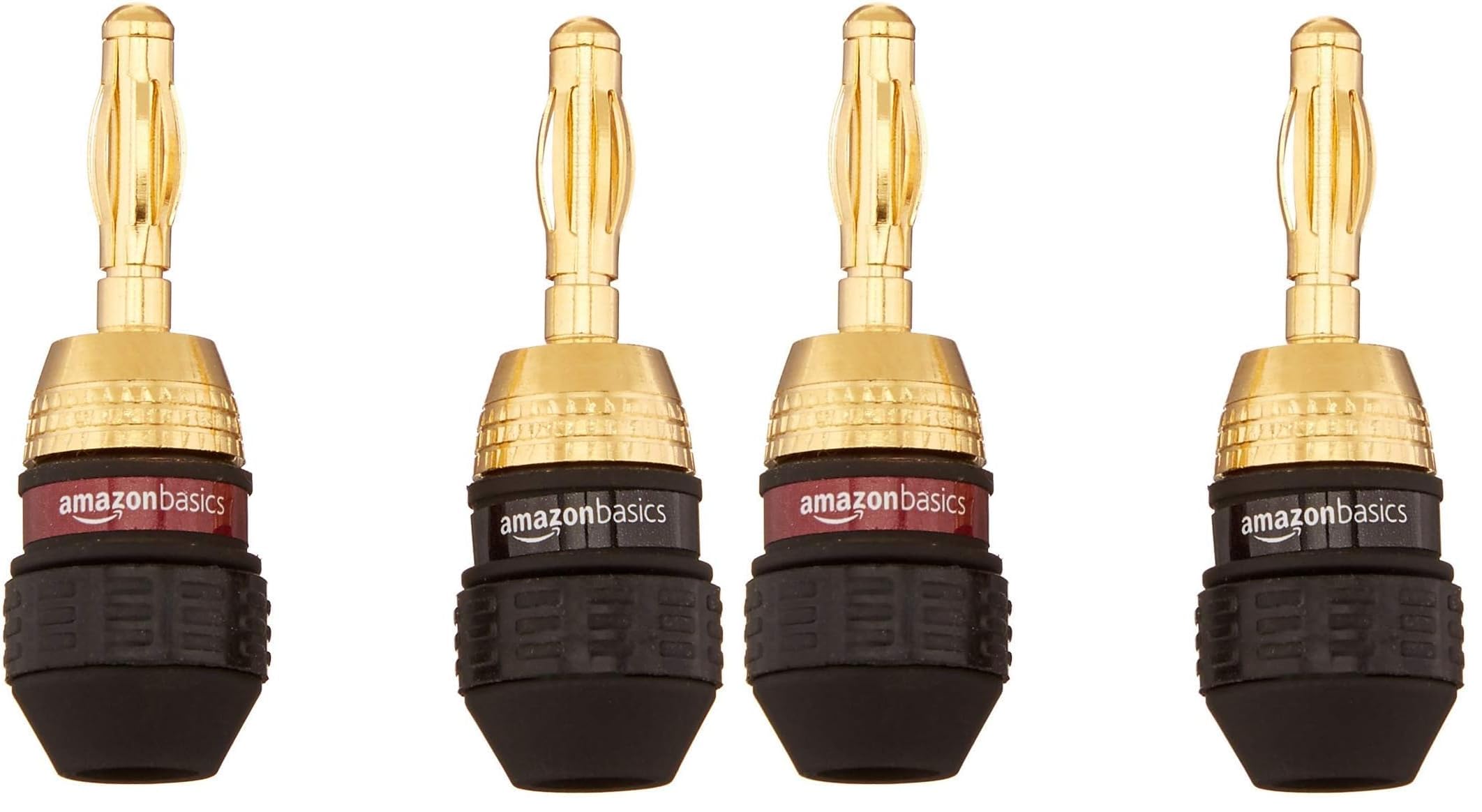 Amazon Basics Connettori a Banana 12 Pezzi 6 Paia Placcati Oro