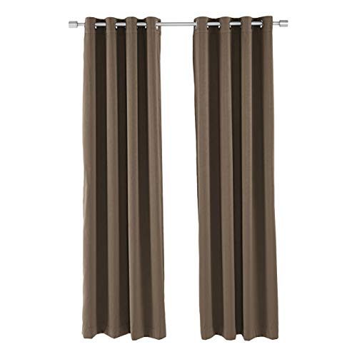 Amazon Basics coppia tende oscuranti occhielli marrone 52x95 pollici