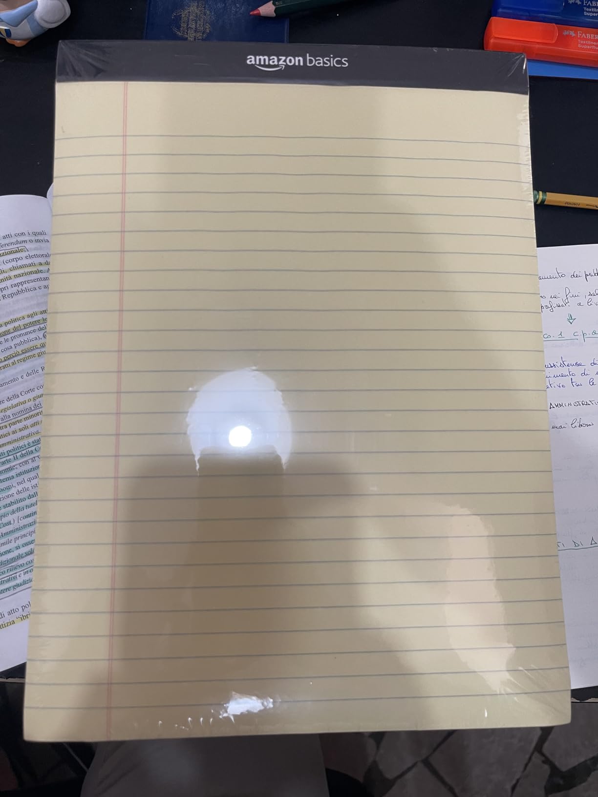 Amazon Basics Ruled blocco notes 21,6x29,8 giallo 12 pezzi