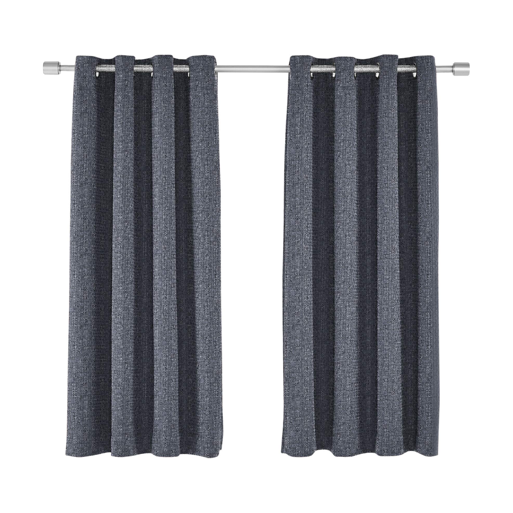 AmazonBasics Basket Weave 100% Blackout tende oscuranti 2 pz blu con occhielli