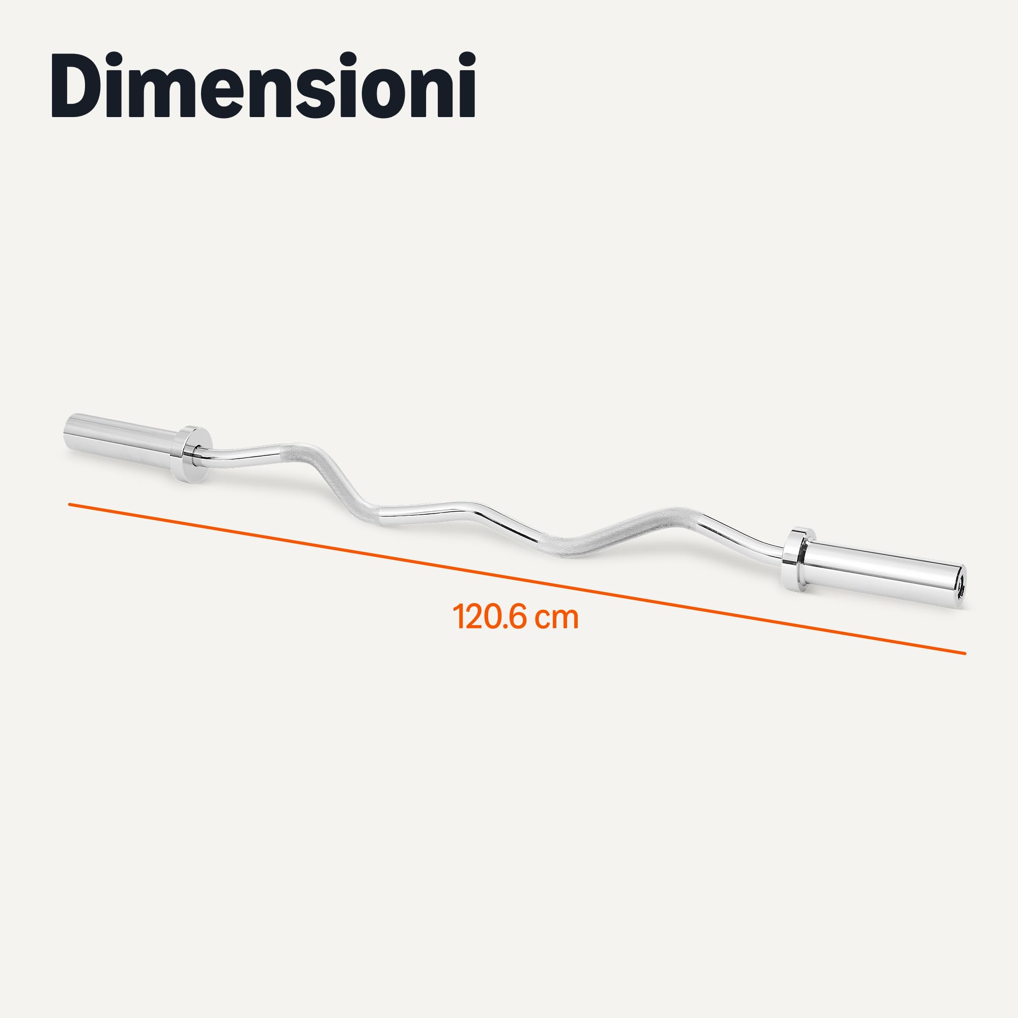 AmazonBasics Bilanciere Curl Olimpico 119 cm Cromato