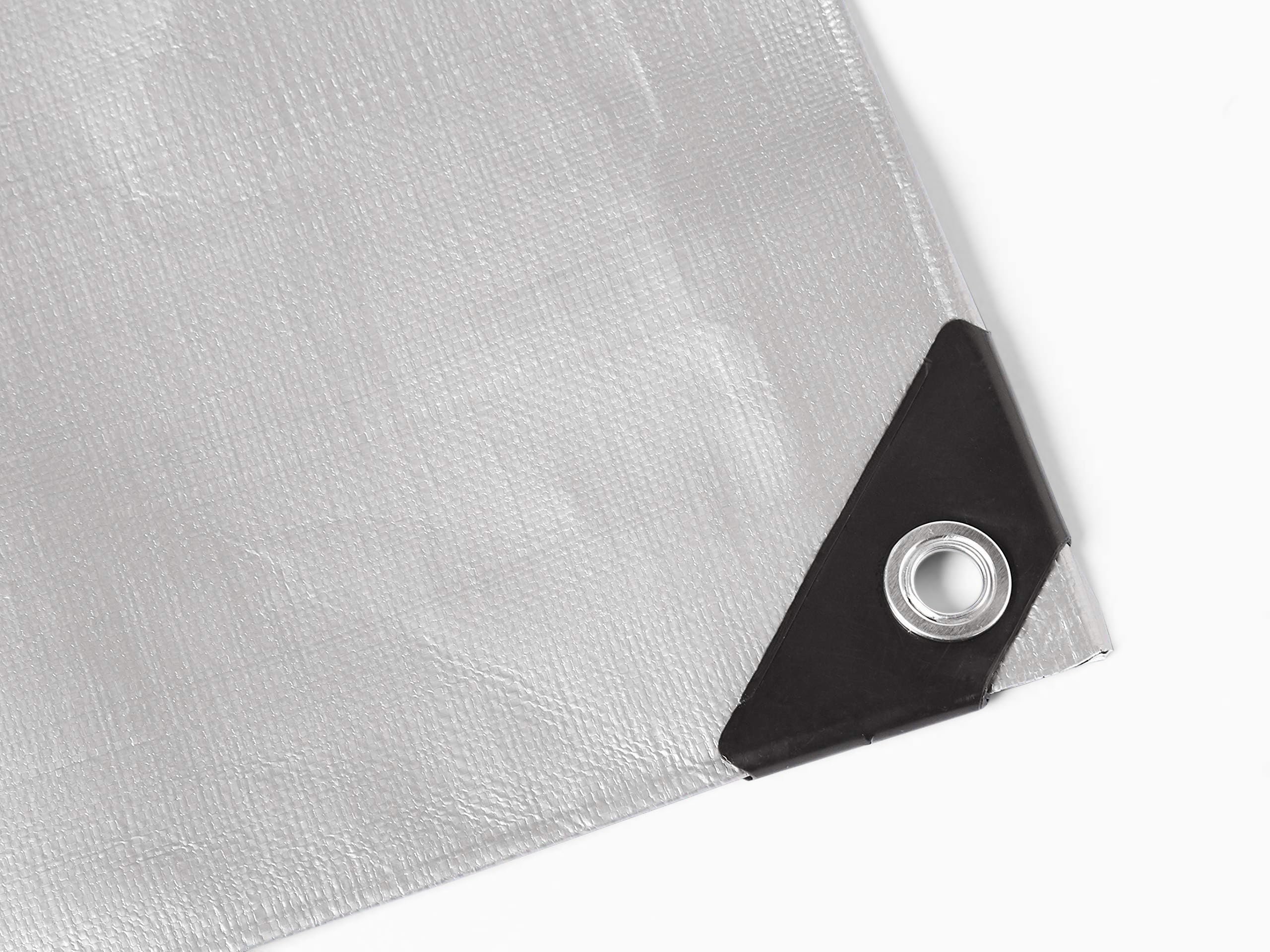 AmazonBasics Telo Impermeabile 3,6 x 6 m Argento/Nero