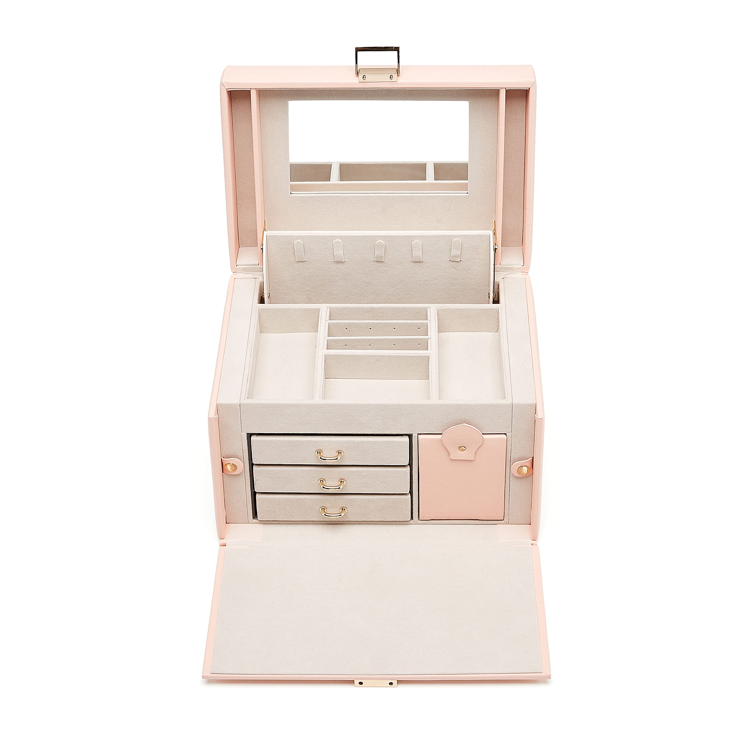 AmazonBasics Organizer gioielli rosa 3 cassetti con specchio