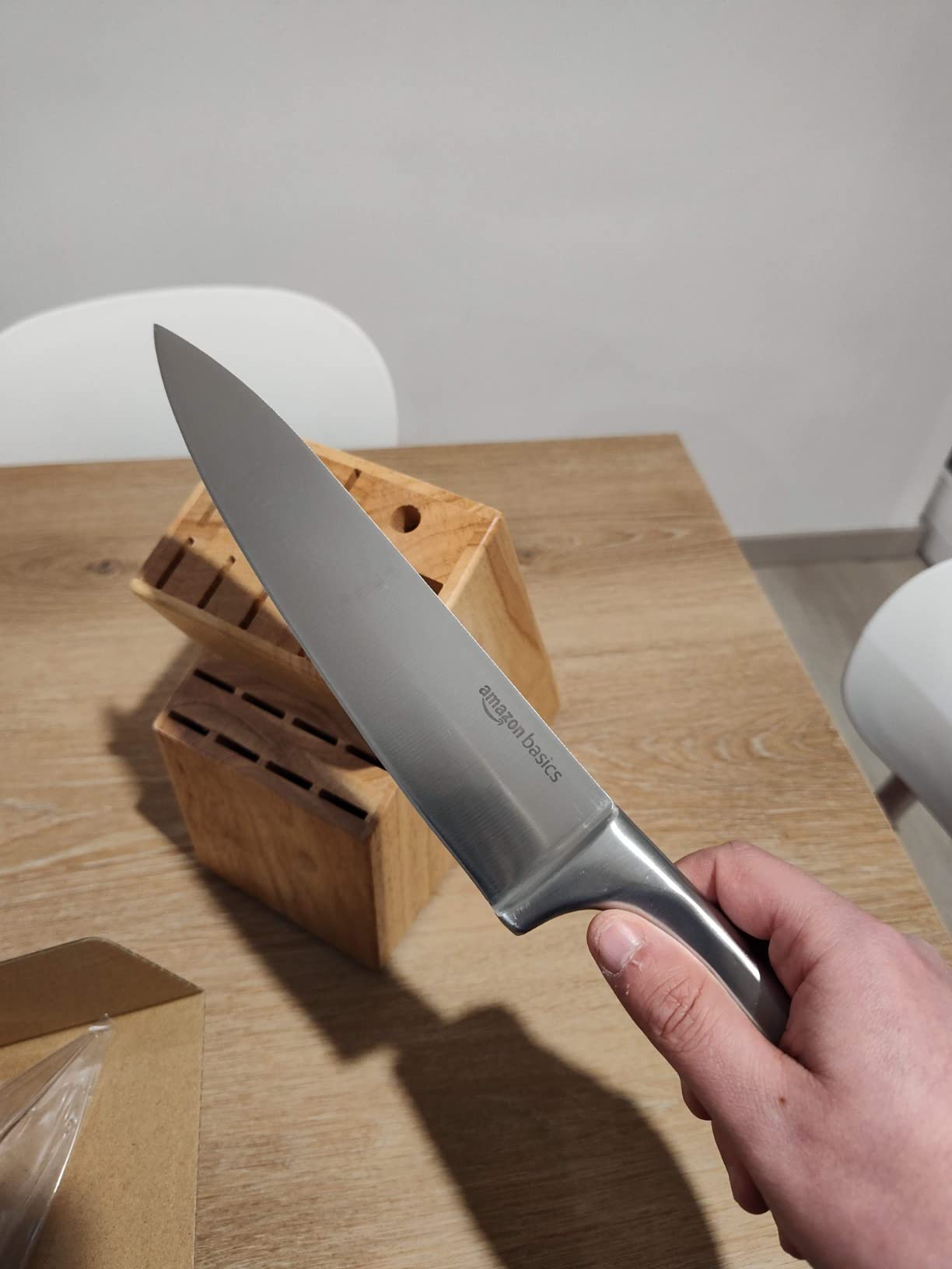 Amazon Basics set coltelli cucina 18 pezzi acciaio nero