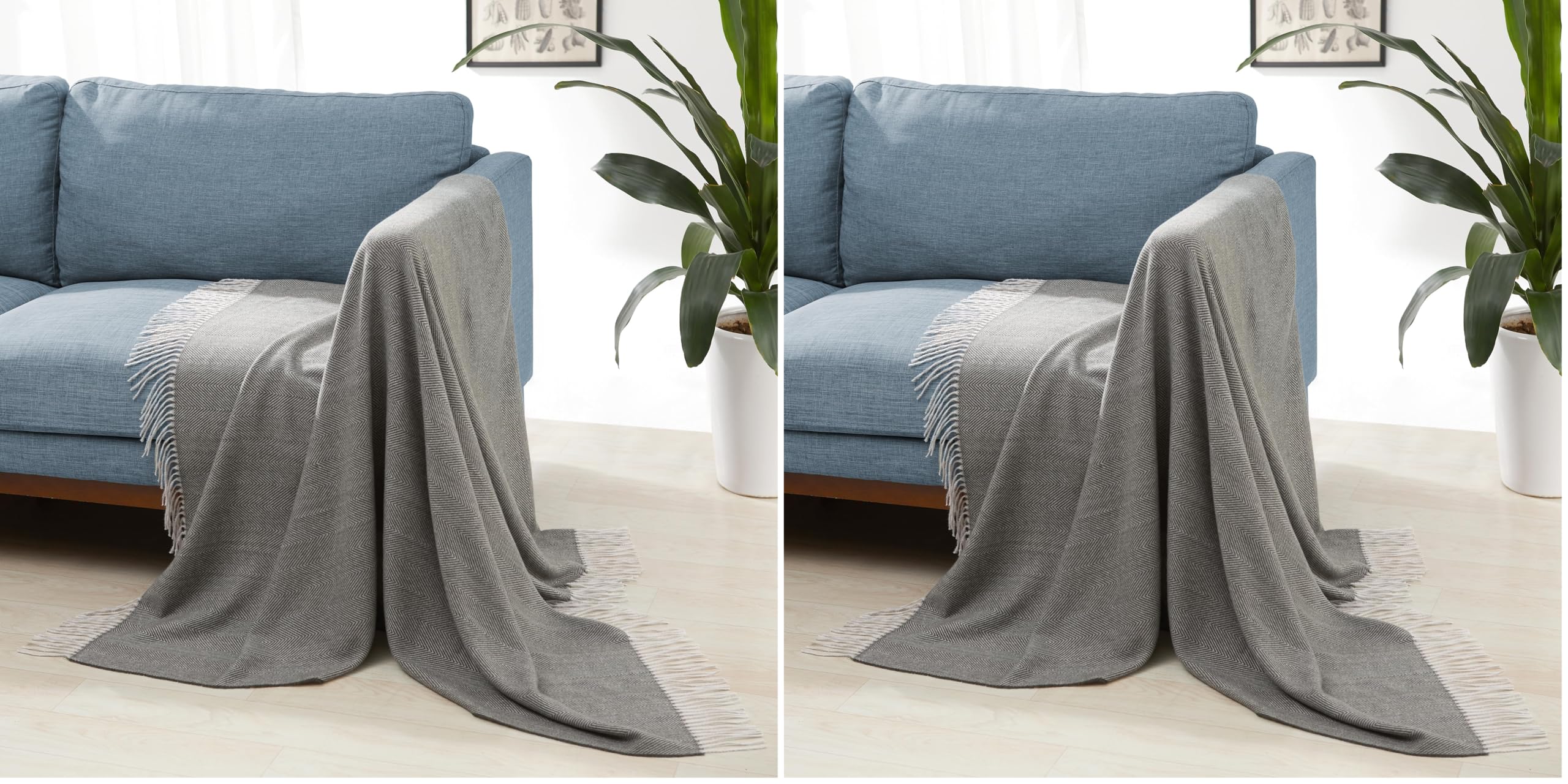 Amazon Basics coperta 127x152 grigio spina di pesce poliestere