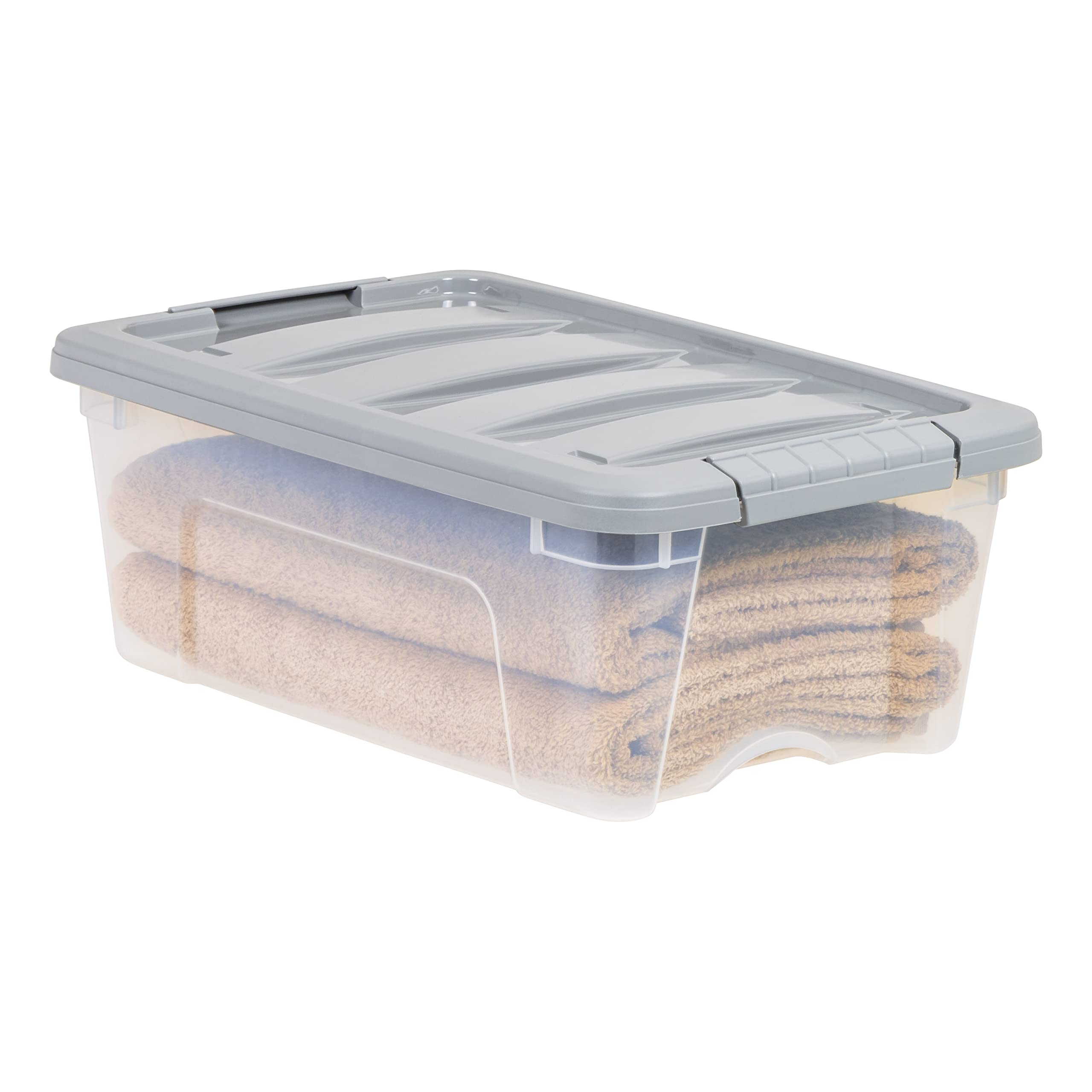 AmazonBasics Contenitori Plastica 12 L x6 Trasparenti Impilabili