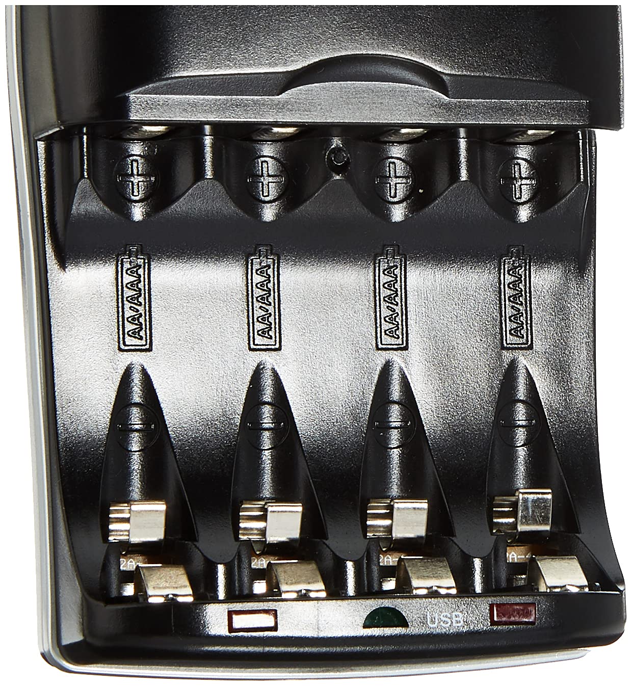 AmazonBasics Caricabatterie USB Ni-MH AA AAA nero