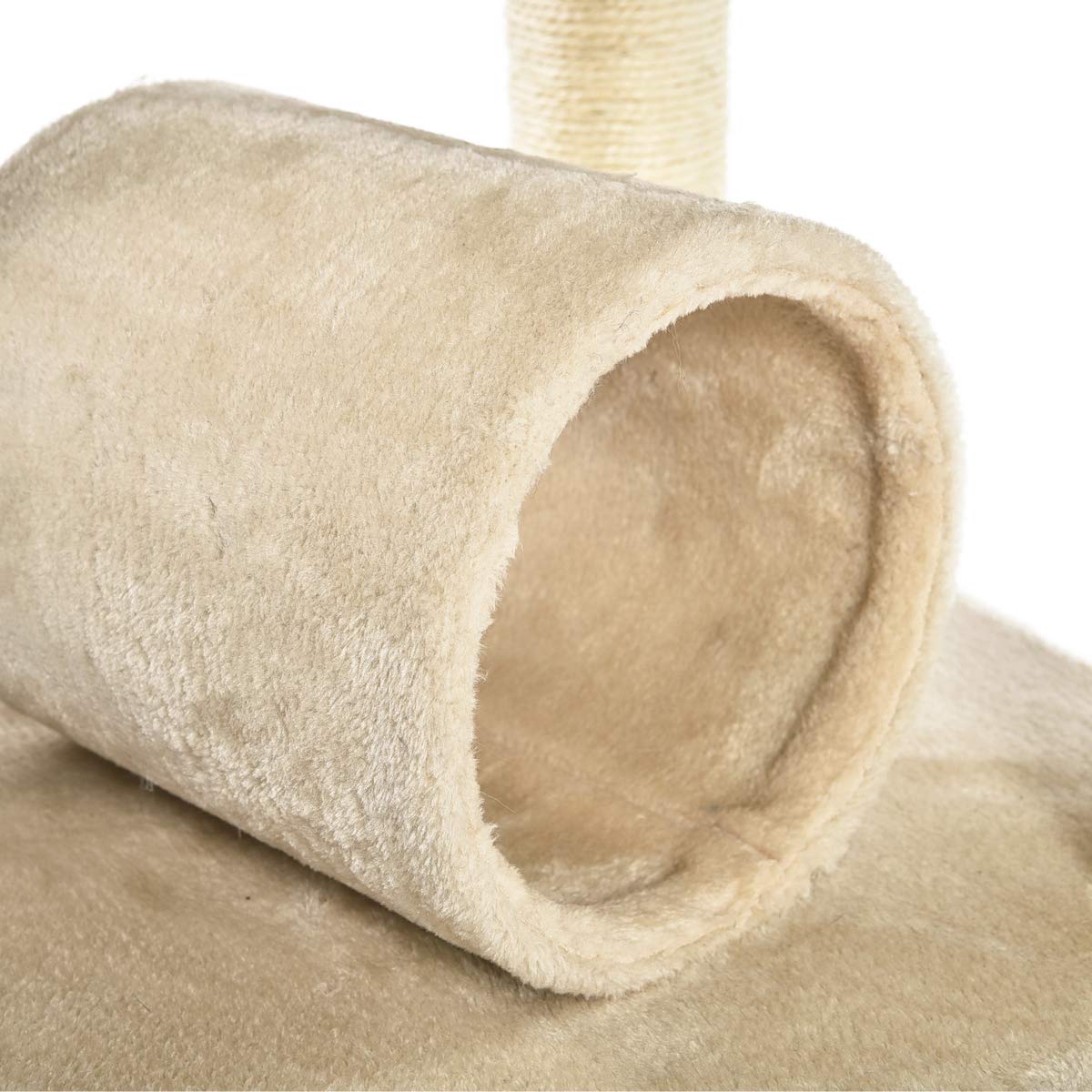 AmazonBasics Albero Tiragraffi Gatti Beige con Tunnel
