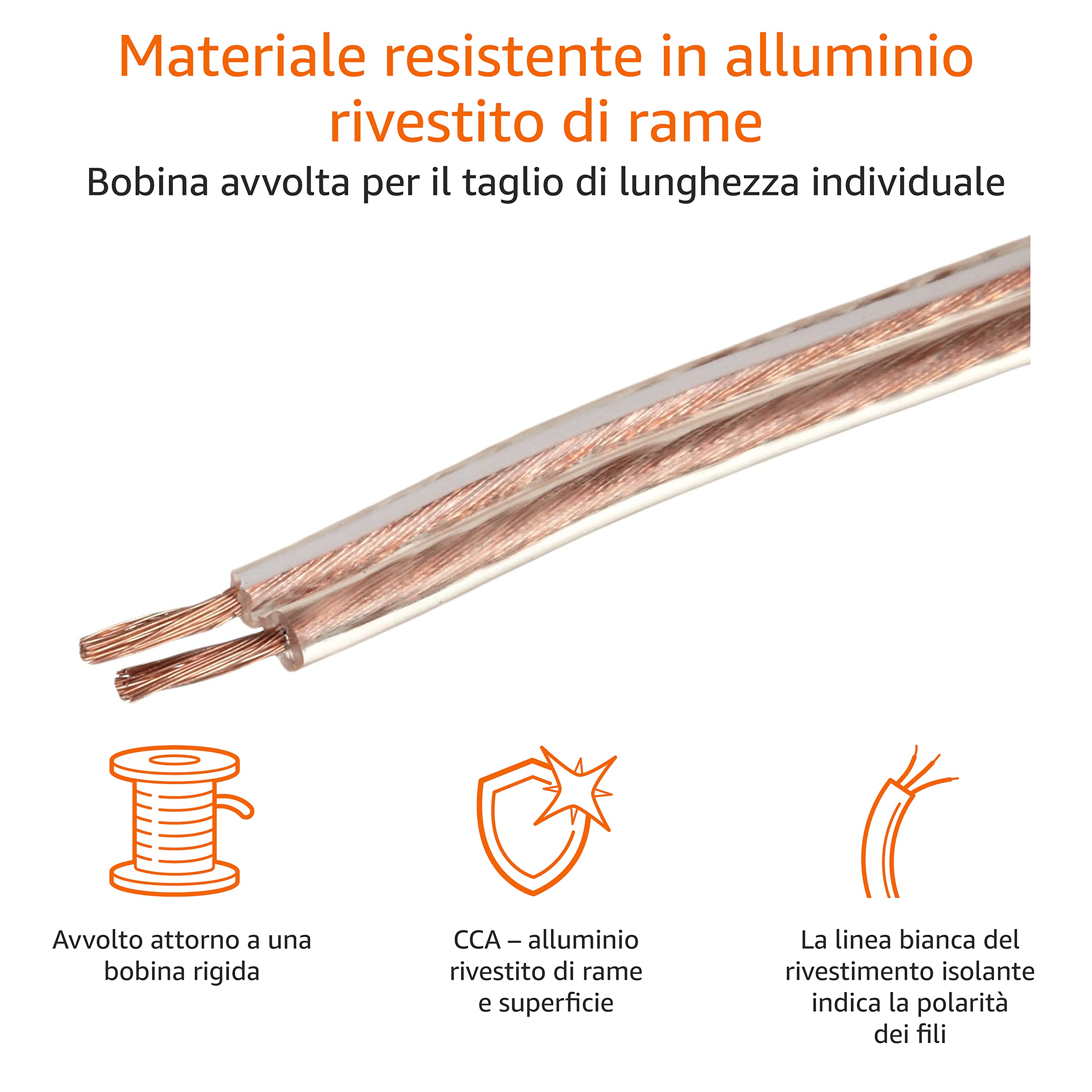 Amazon Basics cavo altoparlanti 16 AWG 30,48 m bronzo