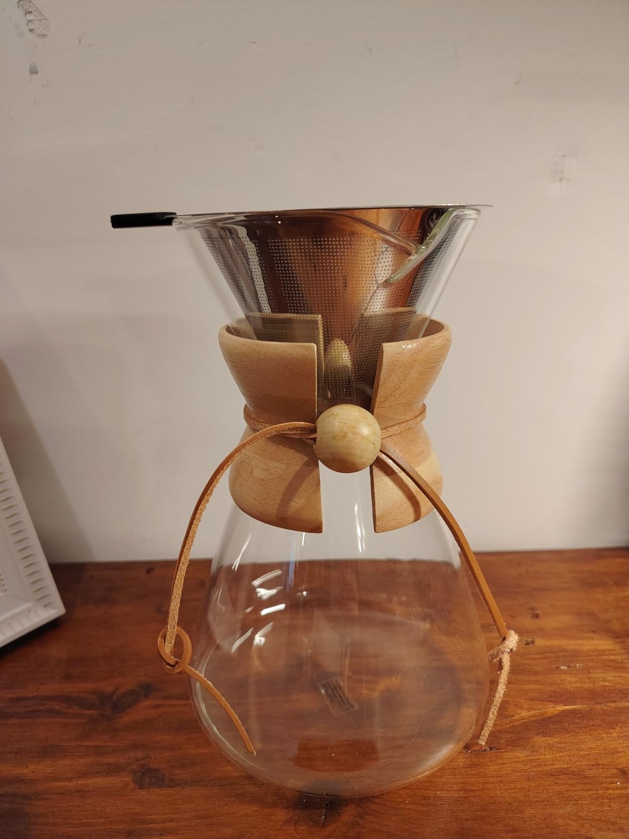 Amazon Basics caffettiera pour over vetro 1L filtro inox