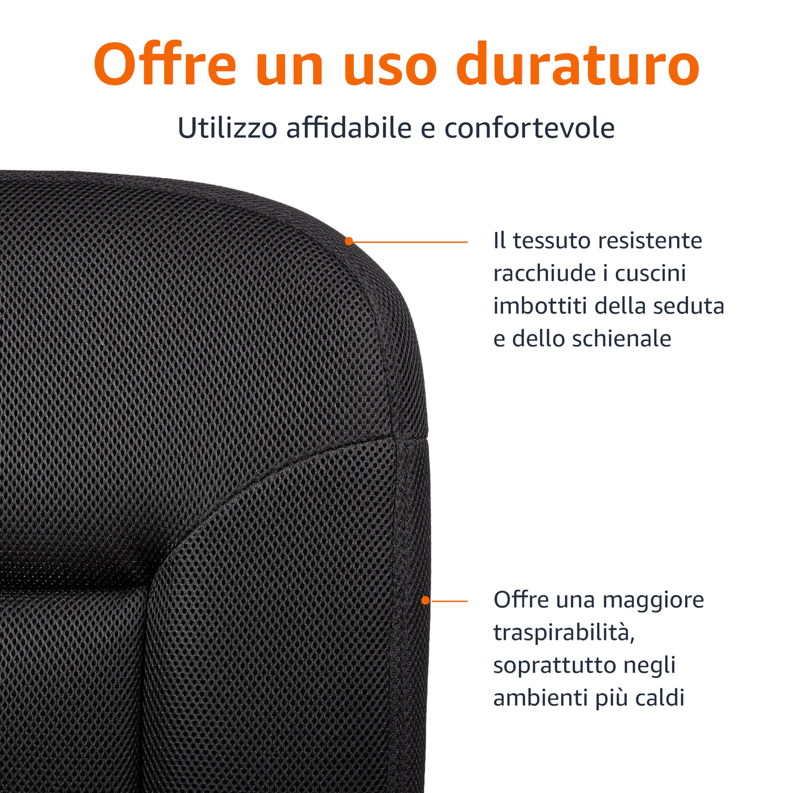 AmazonBasics Sedia Ufficio Ergonomica Nera Altezza Regolabile