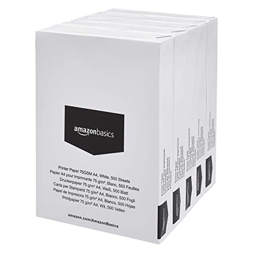 Amazon Basics Carta A4 75 g/m² 2500 Fogli Bianca Stampa