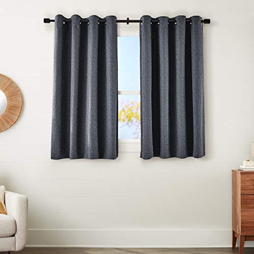 AmazonBasics Basket Weave 100% Blackout tende oscuranti 2 pz blu con occhielli