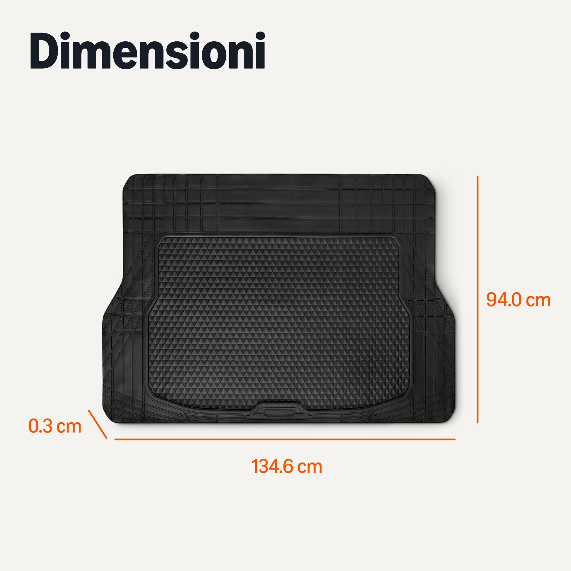 Amazon Basics tappetino bagagliaio PVC nero 132,8x94,5 cm