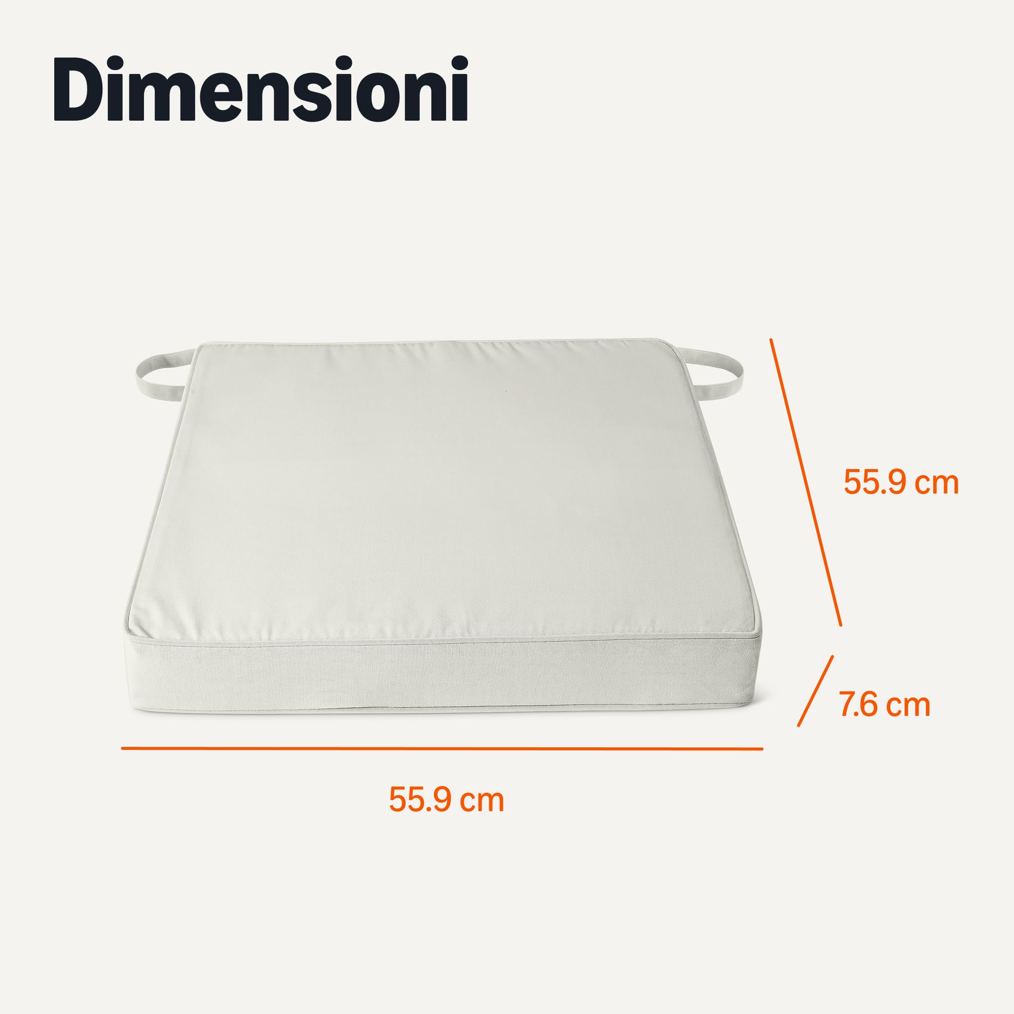 Amazon Basics Cuscino Sedia Giardino 55,9x55,9 Beige 2 Pezzi