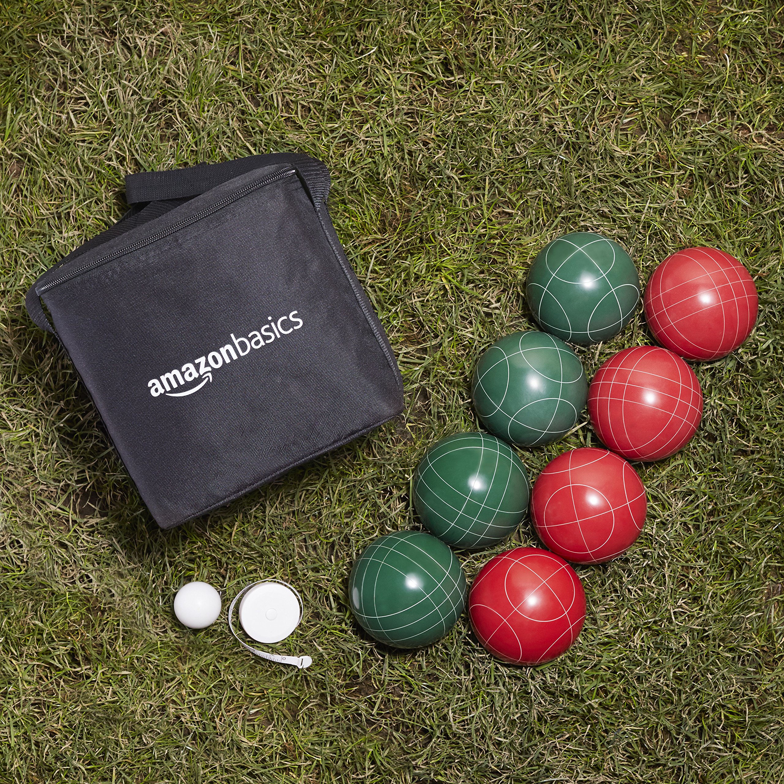 AmazonBasics Set Bocce 100 mm 8+1 con Custodia Adulti