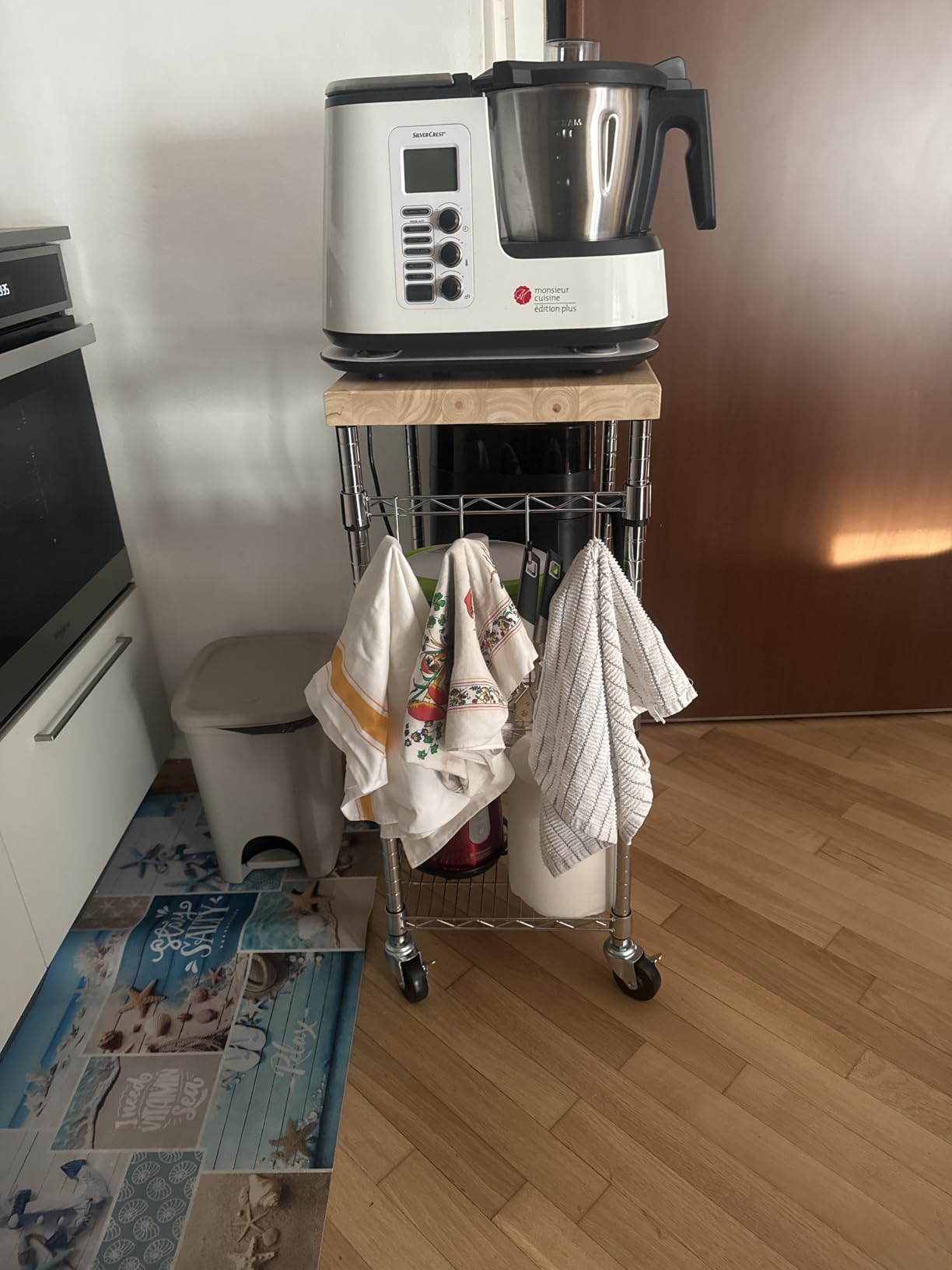 AmazonBasics scaffale cucina 3 ripiani ruote 53 x 38 x 92 cm