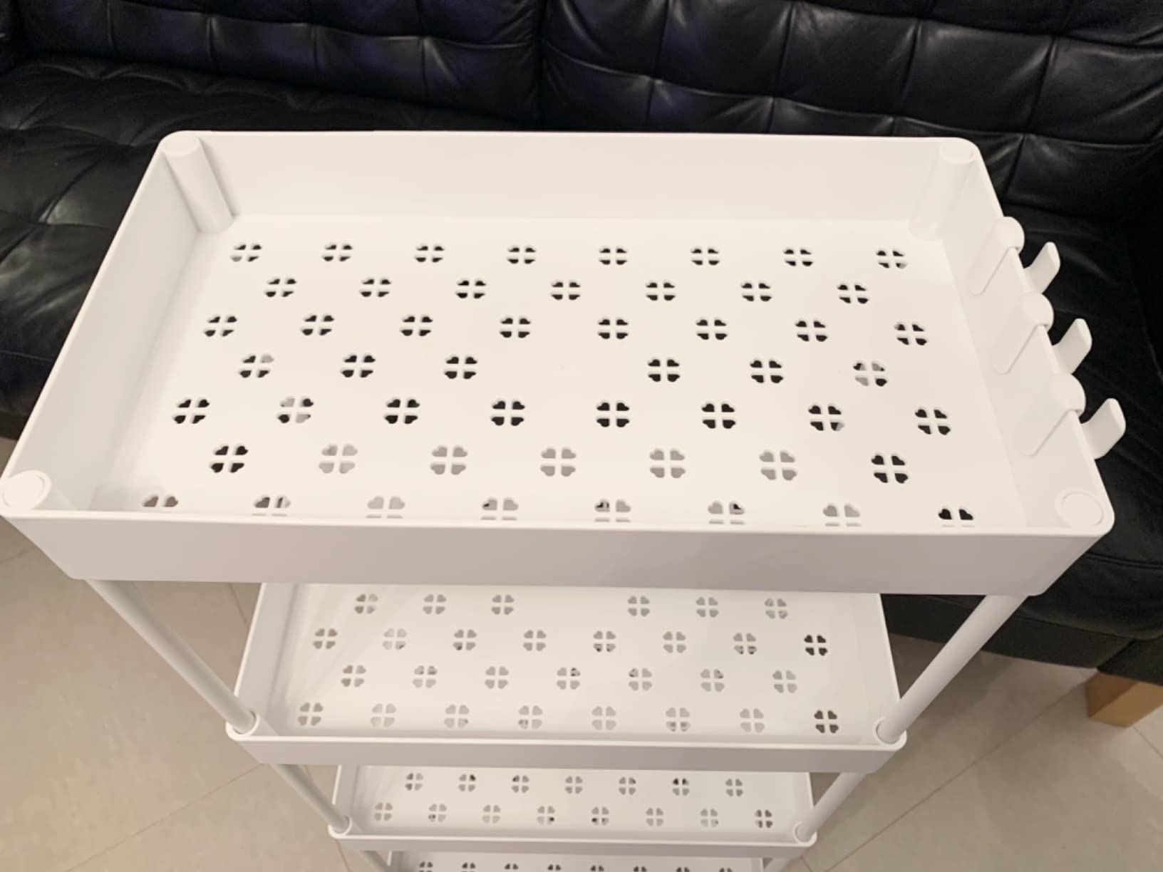 Amazon Basics Carrello Cucina 4 Ripiani Bianco con Ruote 40x22x86