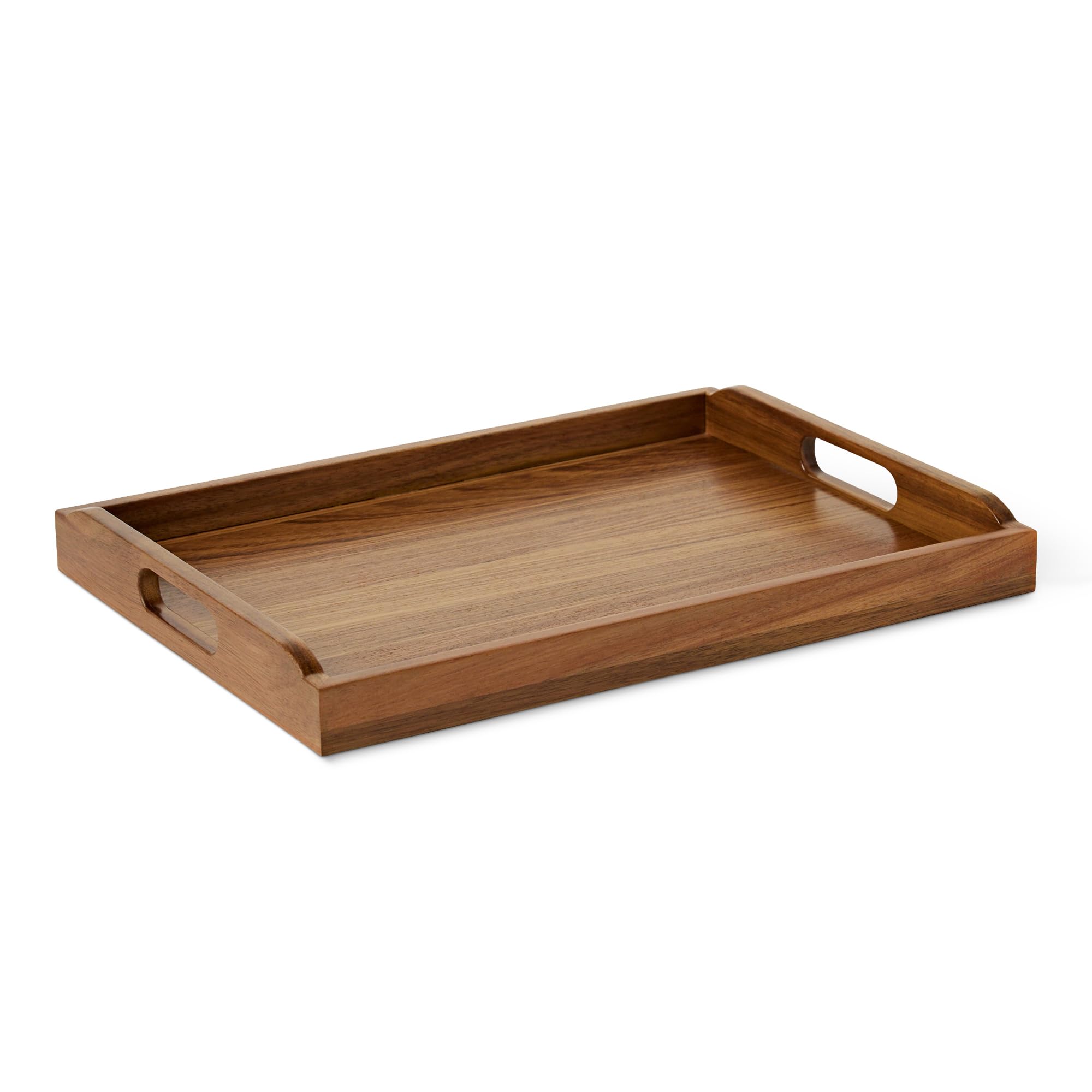 Amazon Basics Vassoio Portata Legno Acacia 43x30 cm con Manici
