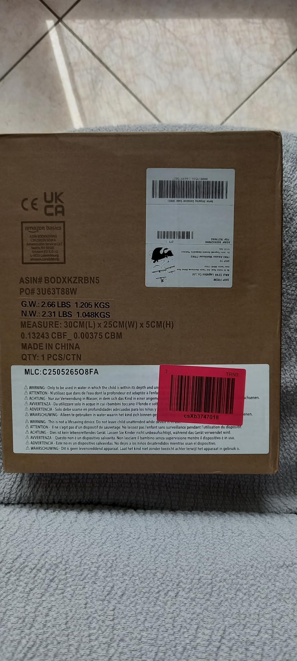 Amazon Basics Materassino Gonfiabile Blu 154 cm per Adulti