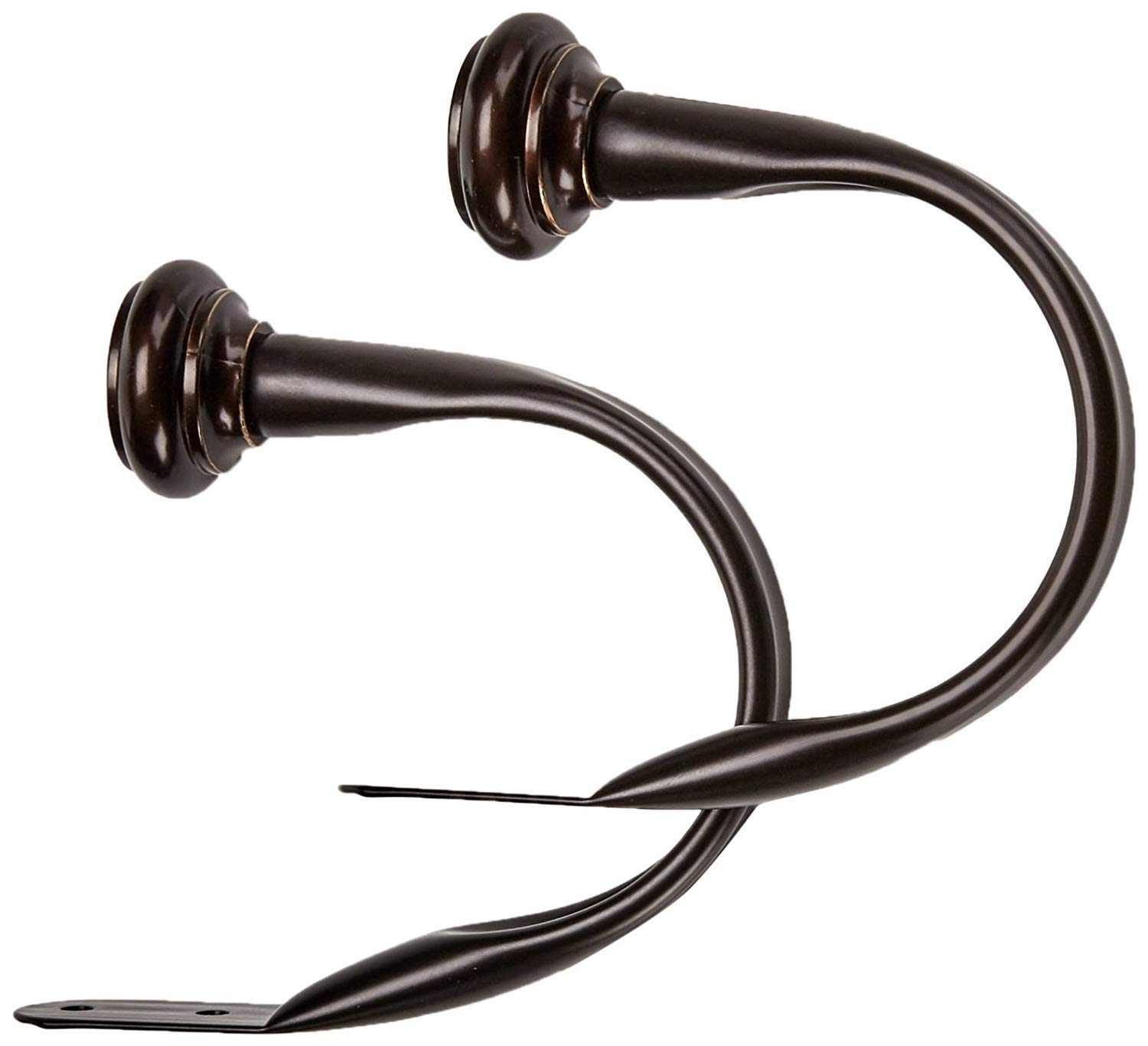 AmazonBasics Set 2 Fermatenda Nero Metallo Parete