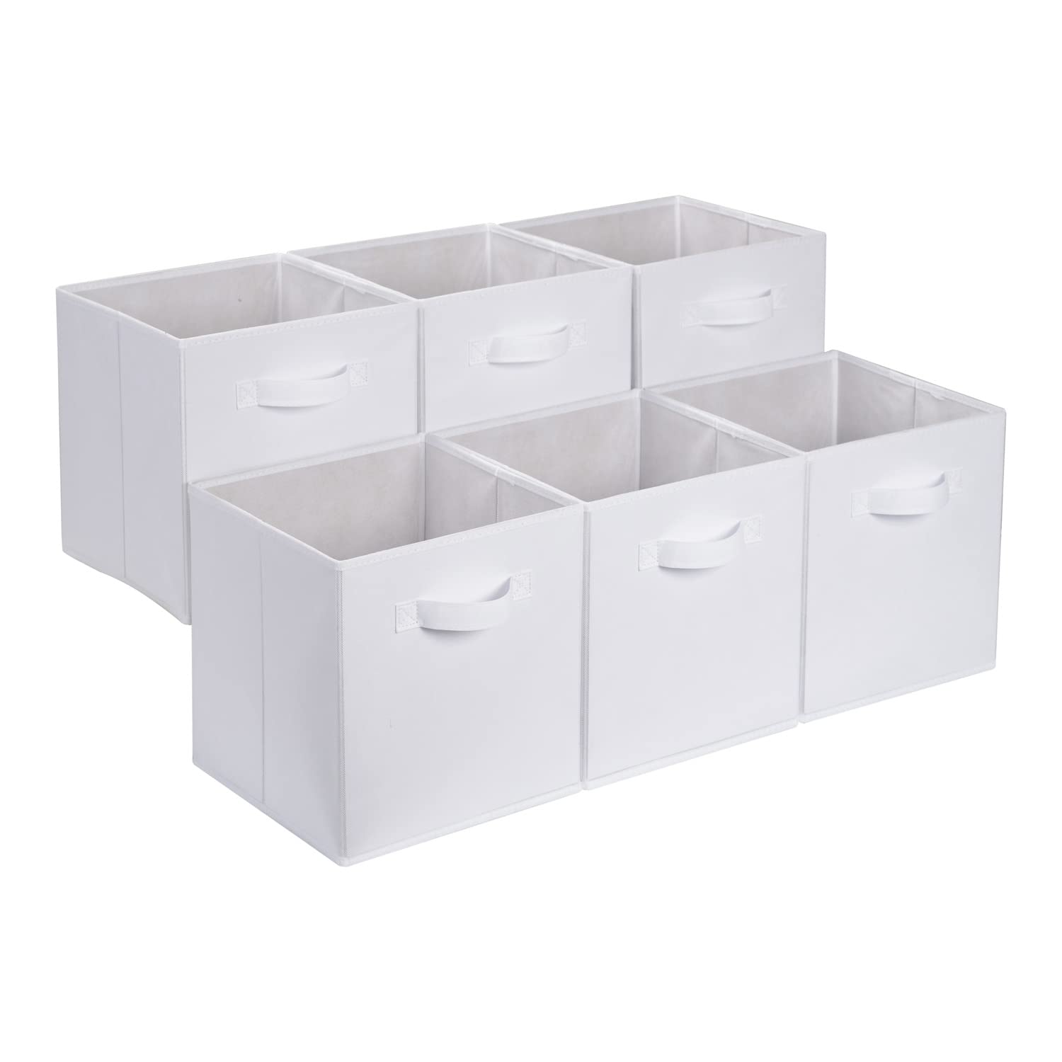Amazon Basics Cubo Organizer Pieghevole Tessuto Grigio 27 cm 6 Pezzi