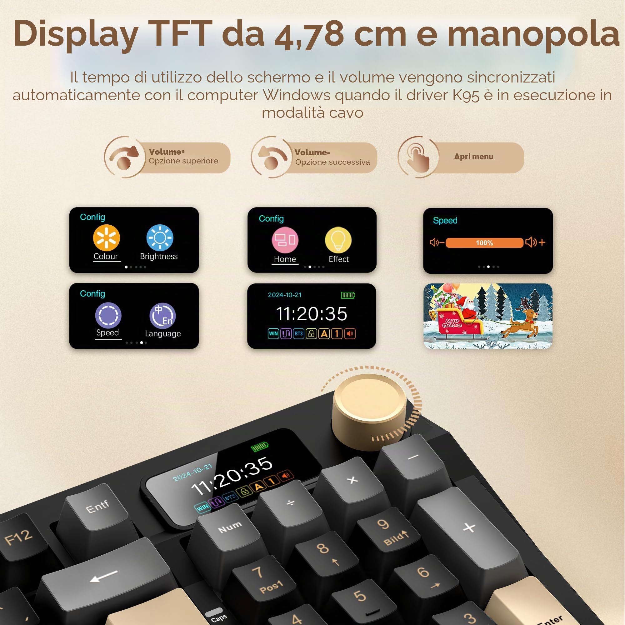 RedThunder K95-BGP tastiera gaming wireless QWERTZ RGB