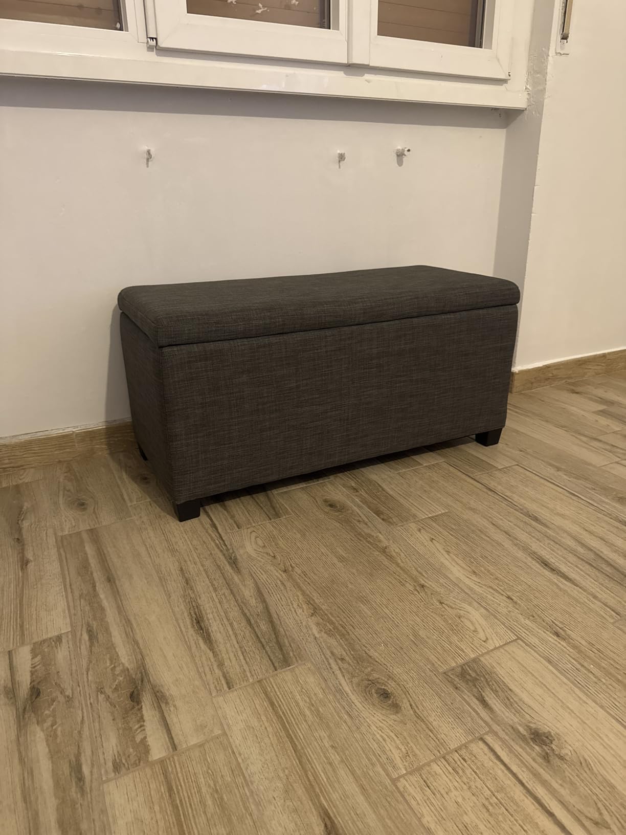 Amazon Basics Panca Contenitore Grigio Chiaro 91 cm in Tessuto