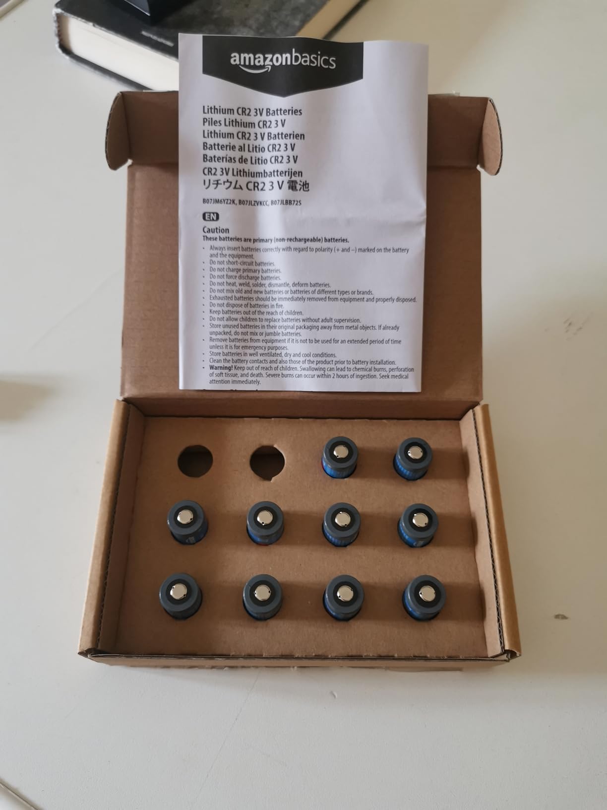 AmazonBasics batterie litio CR2 3V 4 pezzi lunga durata