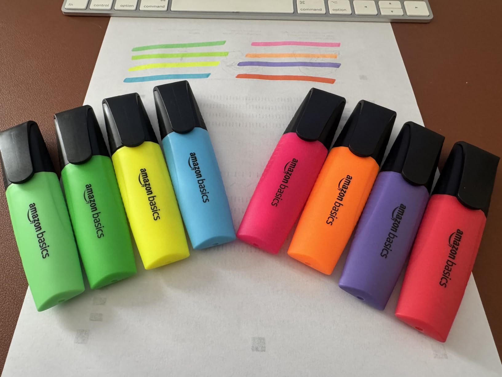 Amazon Basics evidenziatori punta a scalpello 8 pezzi multicolore