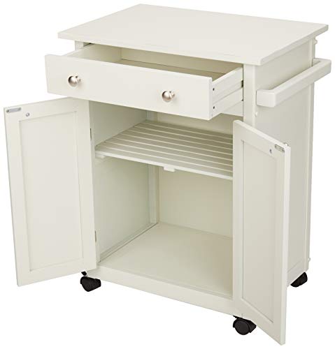 Amazon Basics Classico carrello cucina legno bianco rustico con ruote