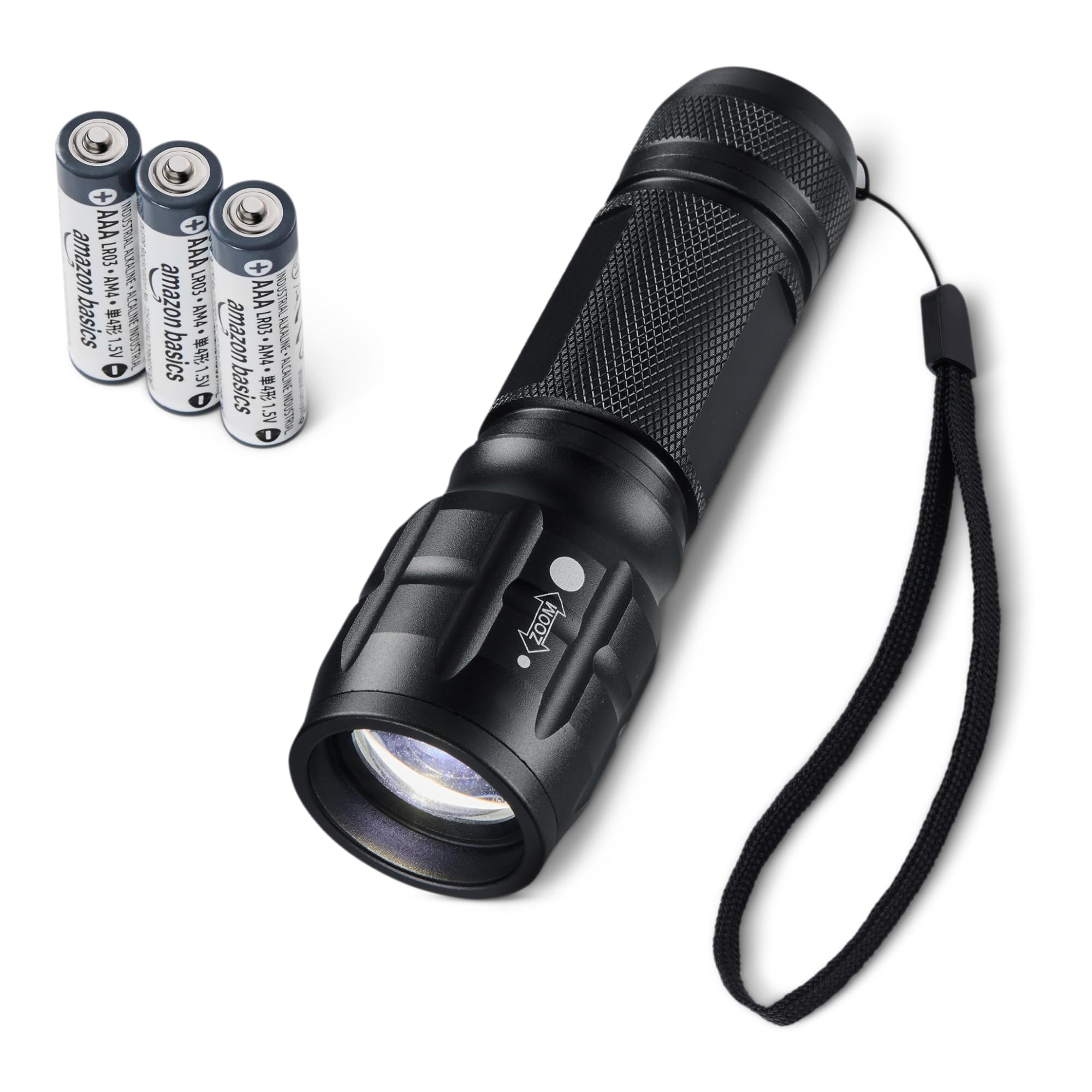 Amazon Basics Torcia Tattica LED 140 Lumen Nera Resistente Acqua
