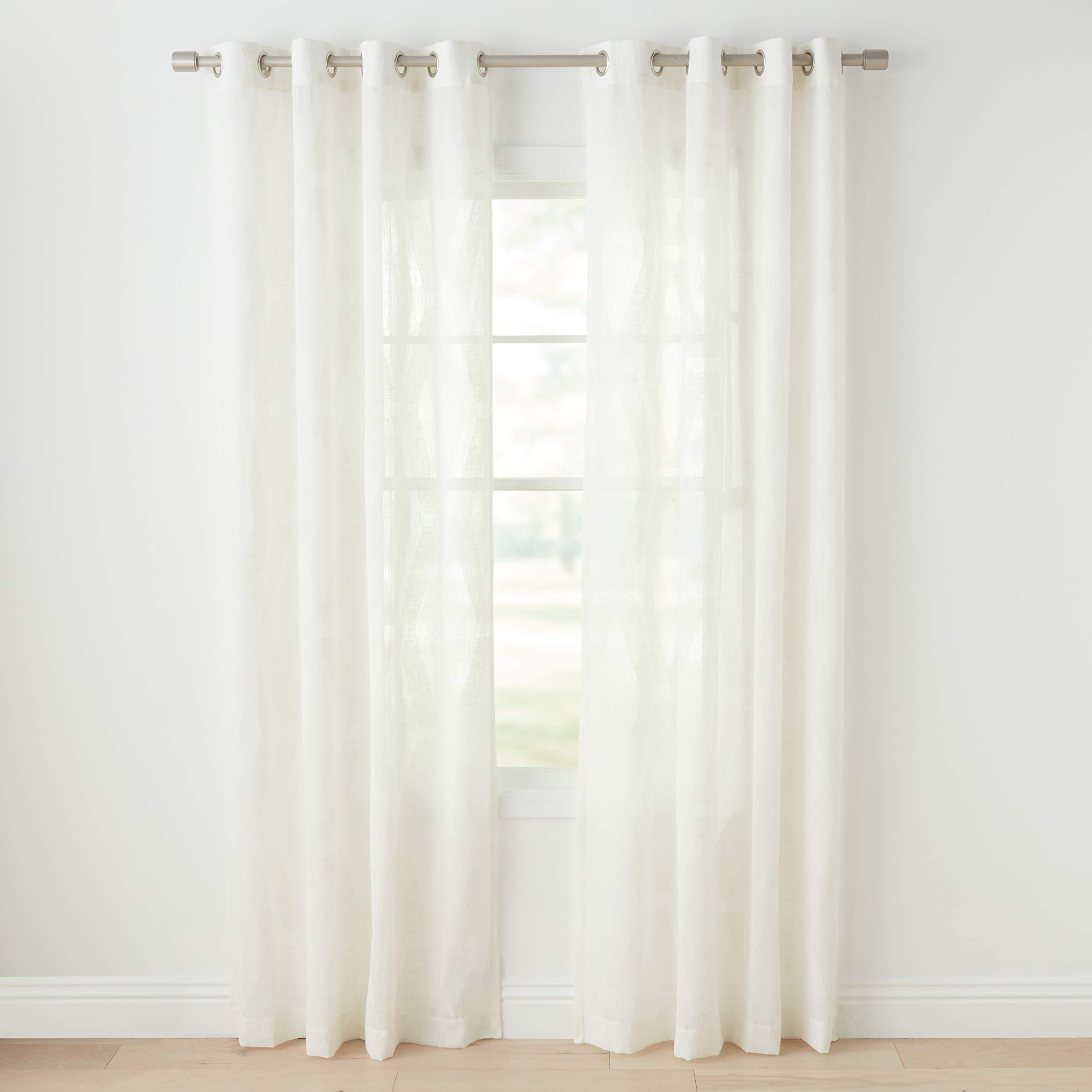 Amazon Basics Sheer Tende Velate Coppia 50x95 Avorio Effetto Lino