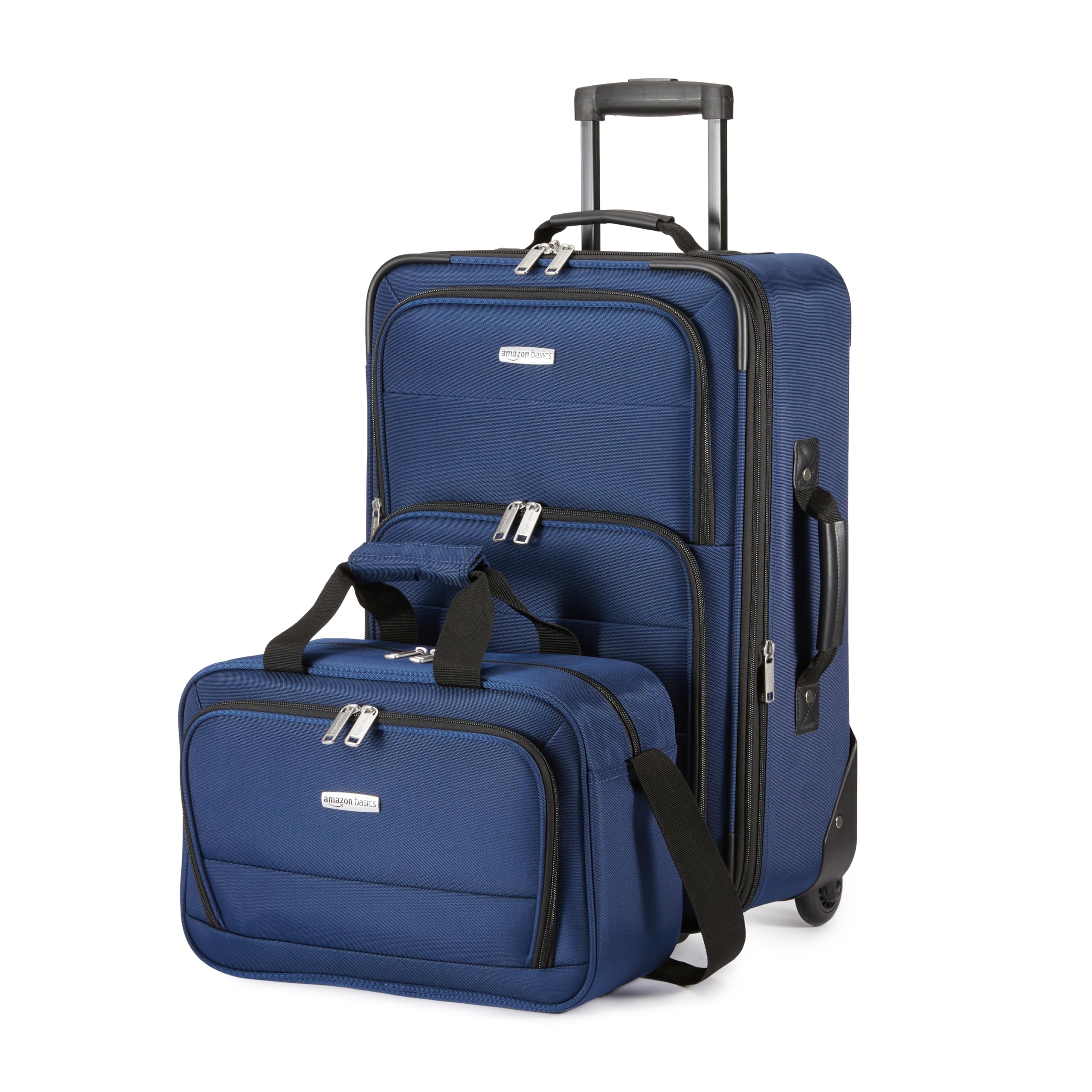 Amazon Basics set valigie espandibile blu scuro 2 pezzi