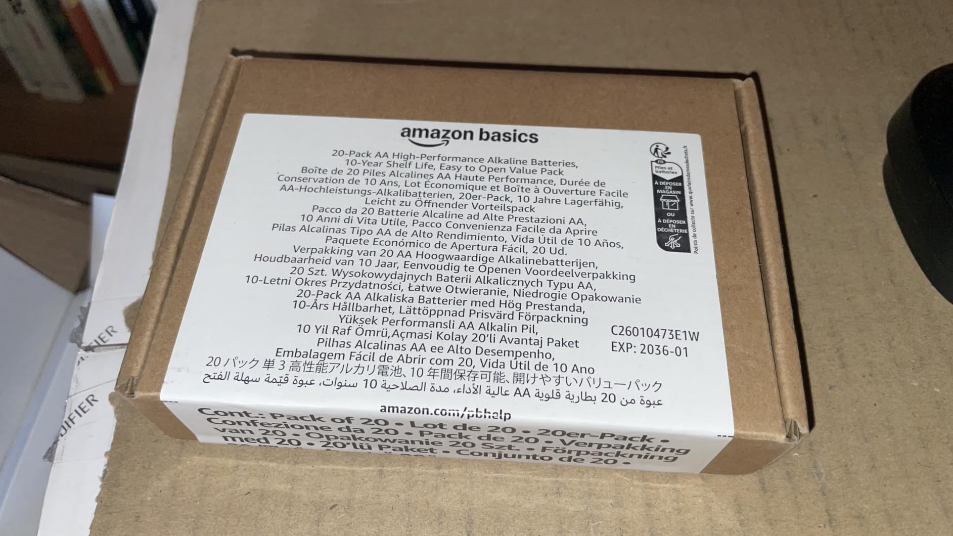 Amazon Basics batterie alcaline AA 1,5V confezione da 48 lunga durata