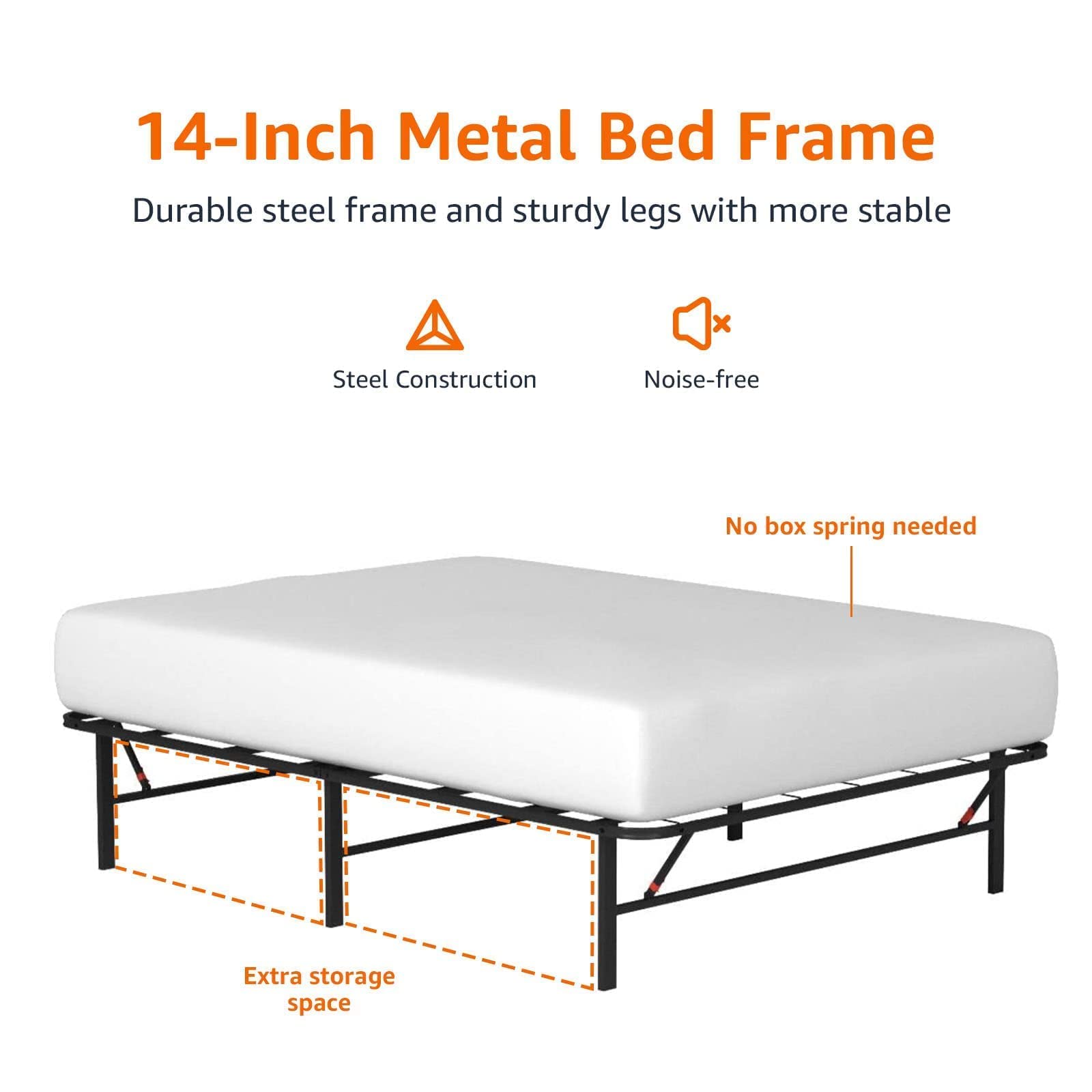 Amazon Basics Doppio struttura letto 190x137 nero acciaio