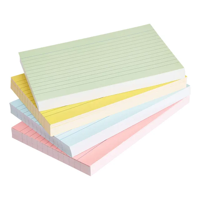 Amazon Basics Cartoncini A6 a Righe Fluo da 200 Pezzi