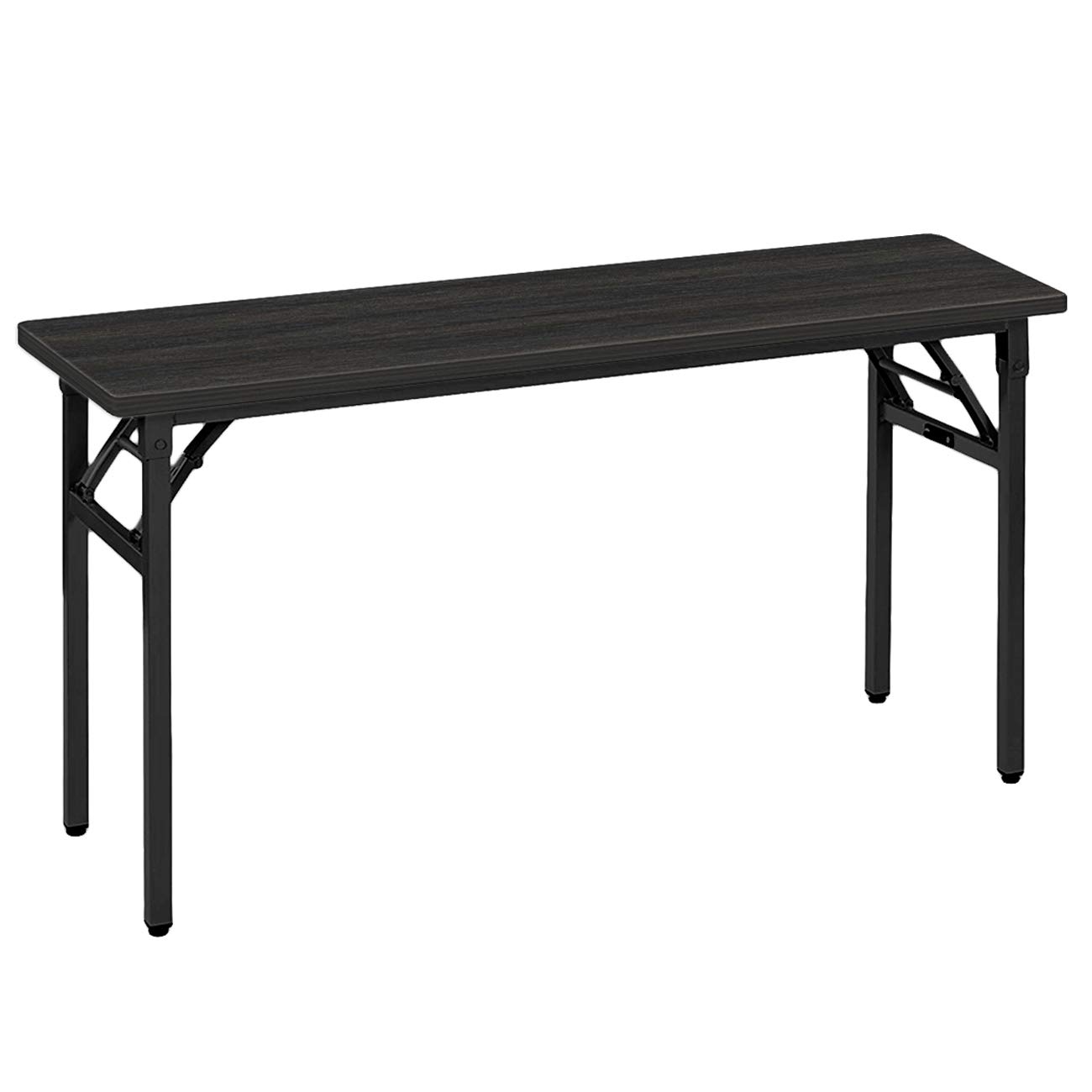 Amazon Basics Tavolo Pieghevole 140 cm Nero Gambe Nere
