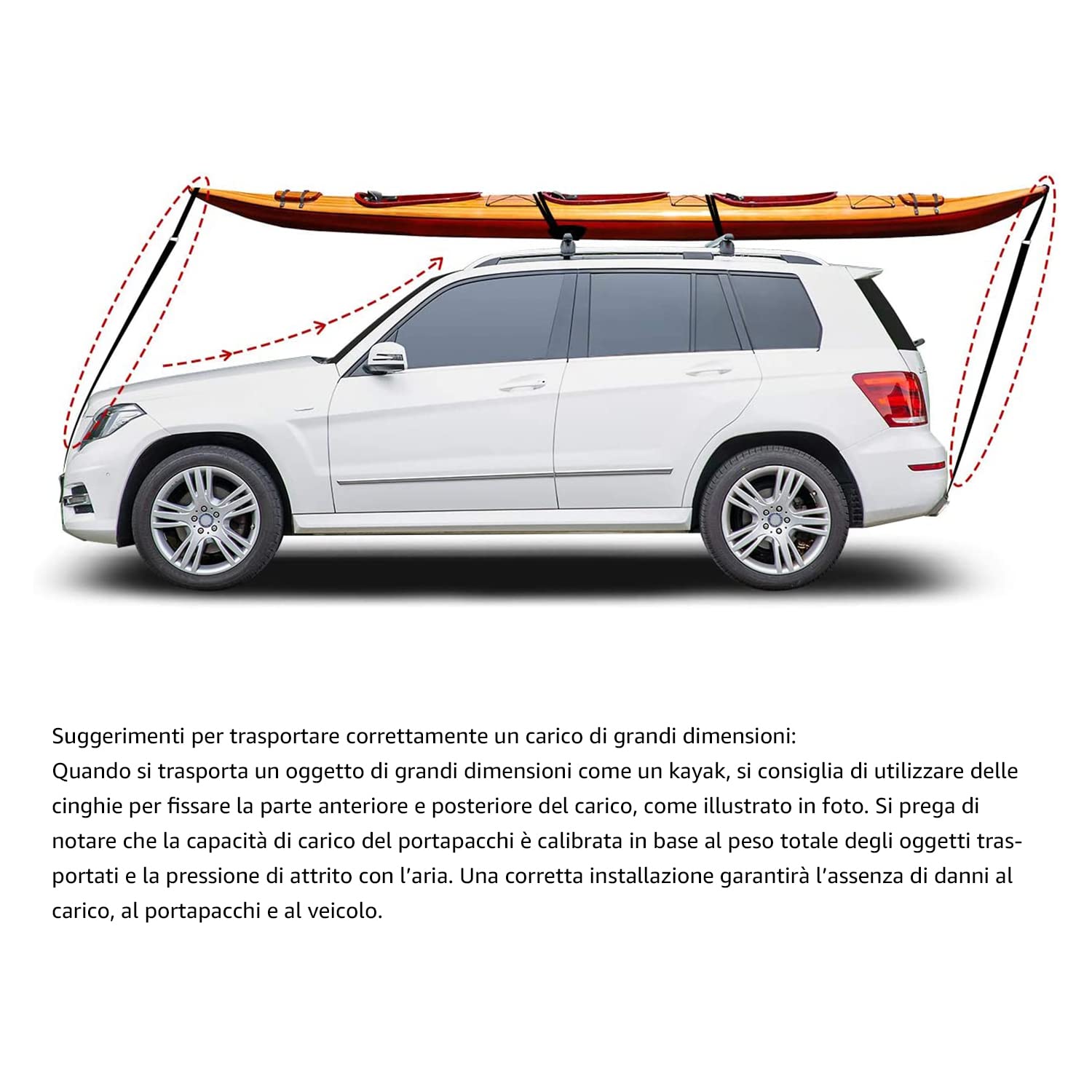 Amazon Basics Barre Portatutto Auto 132 cm Nero Alluminio