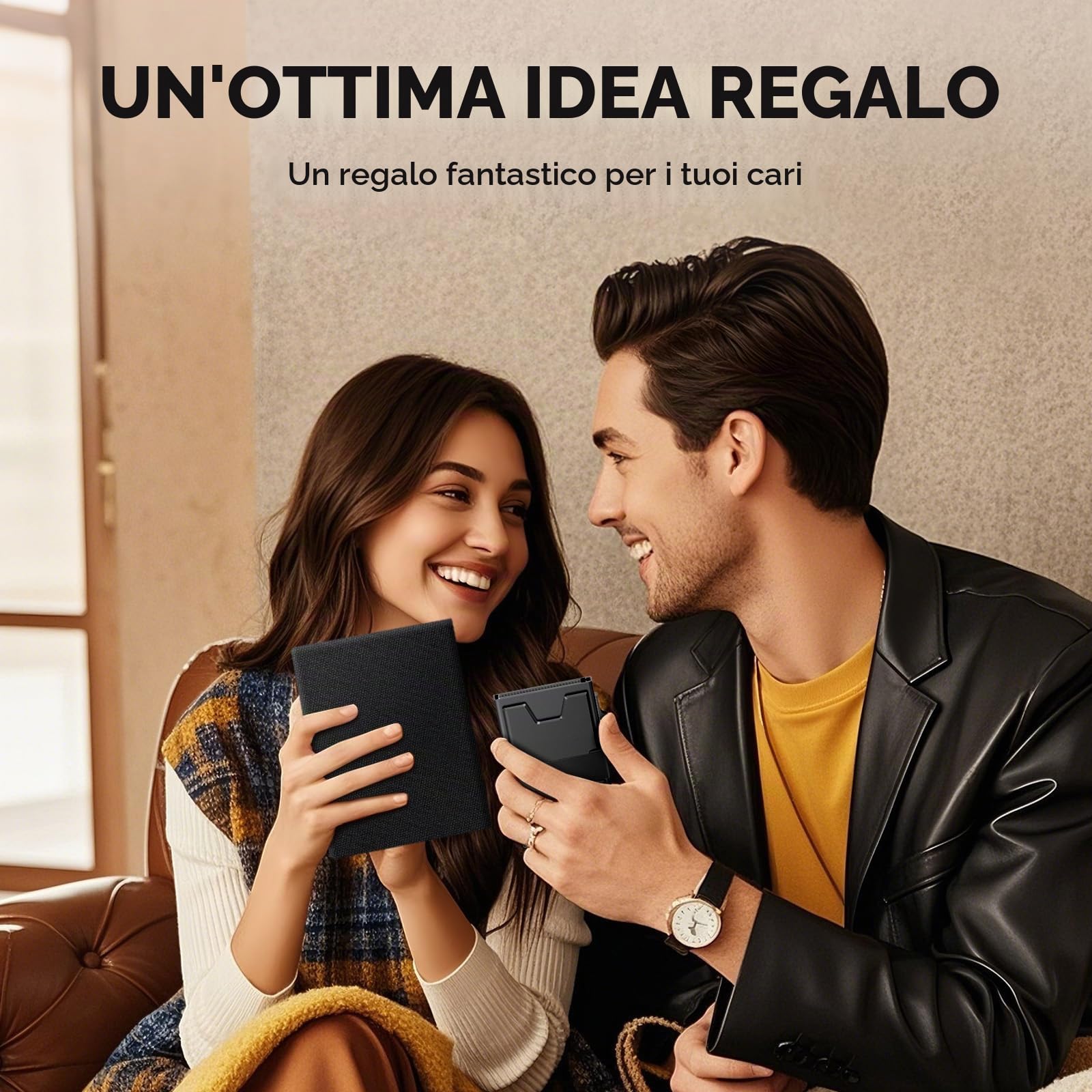 RealPlus portacarte uomo nero 6 carte RFID