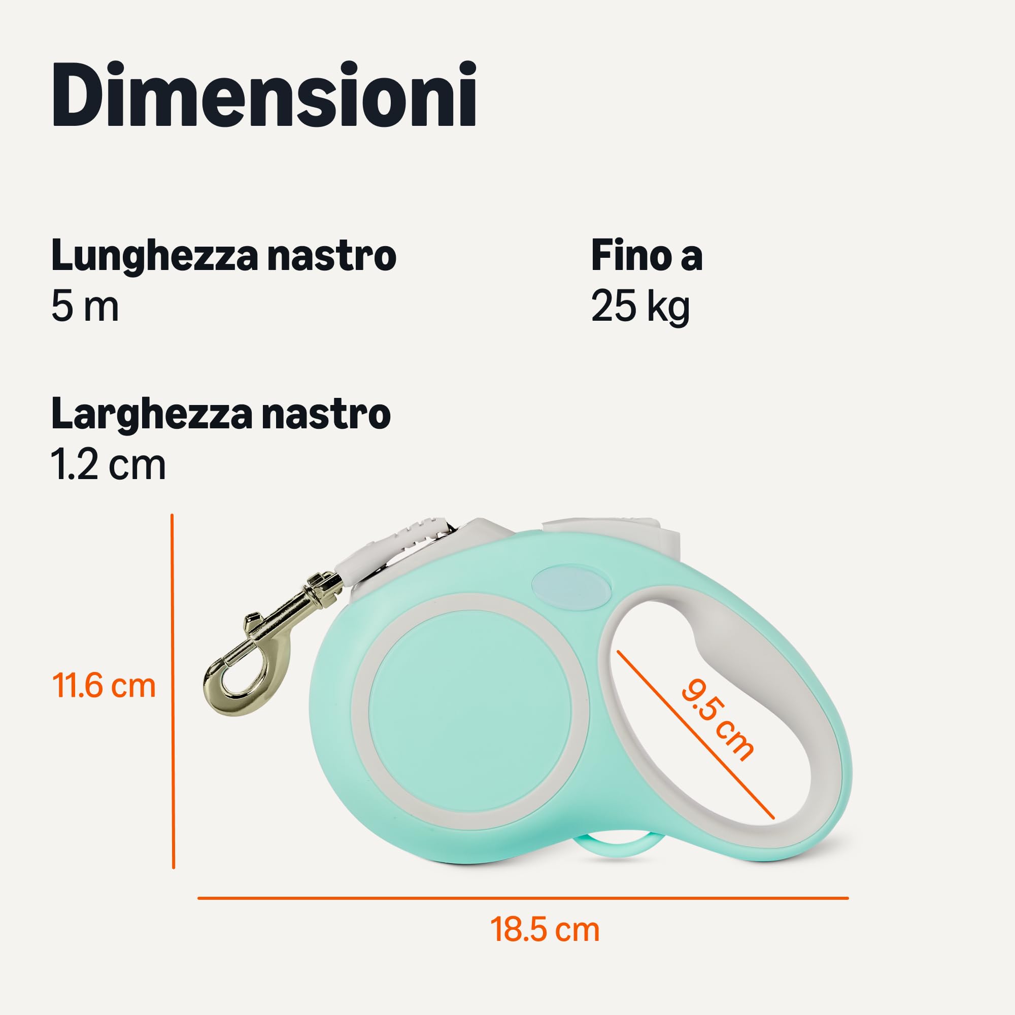 Amazon Basics guinzaglio retrattile cane M riflettente